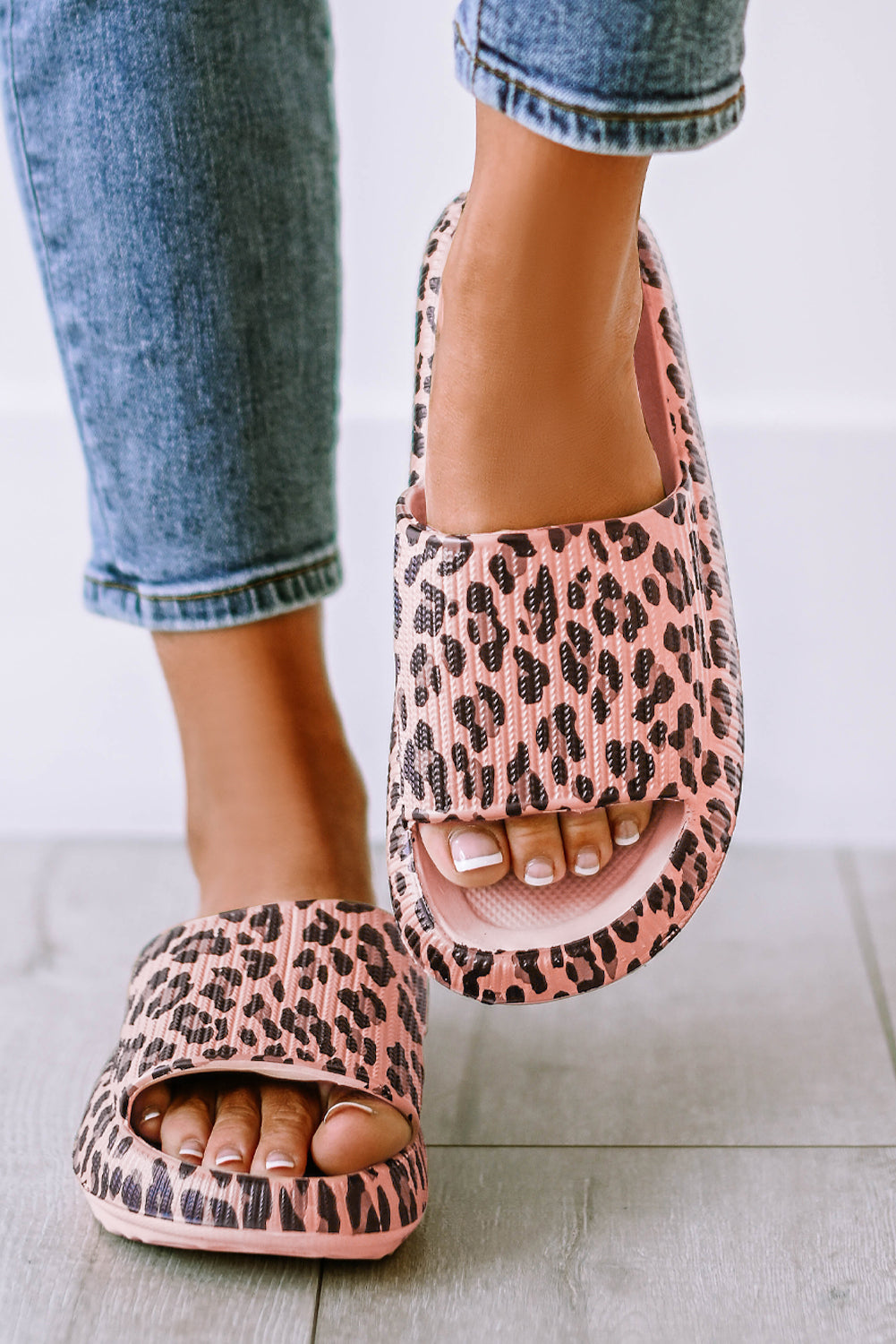 Black Print Thick Sole Slip On Slippers-Shoes & Bags/Slippers-[Adult]-[Female]-Pink-37-2022 Online Blue Zone Planet