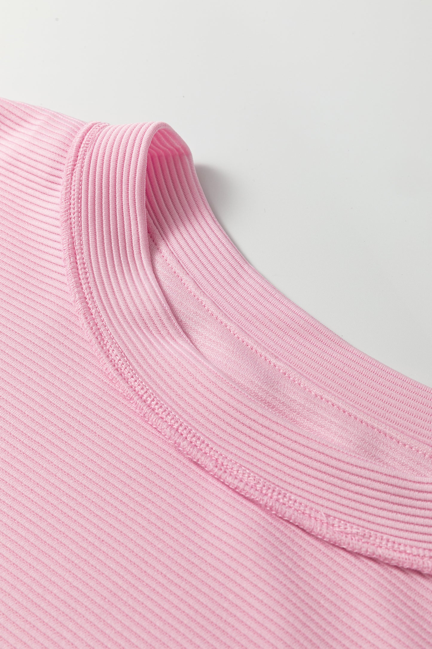 Pink Drop Shoulder Long Sleeve Plus Size Ribbed Top-Plus Size/Plus Size Tops/Plus Size Long Sleeve Tops-[Adult]-[Female]-2022 Online Blue Zone Planet