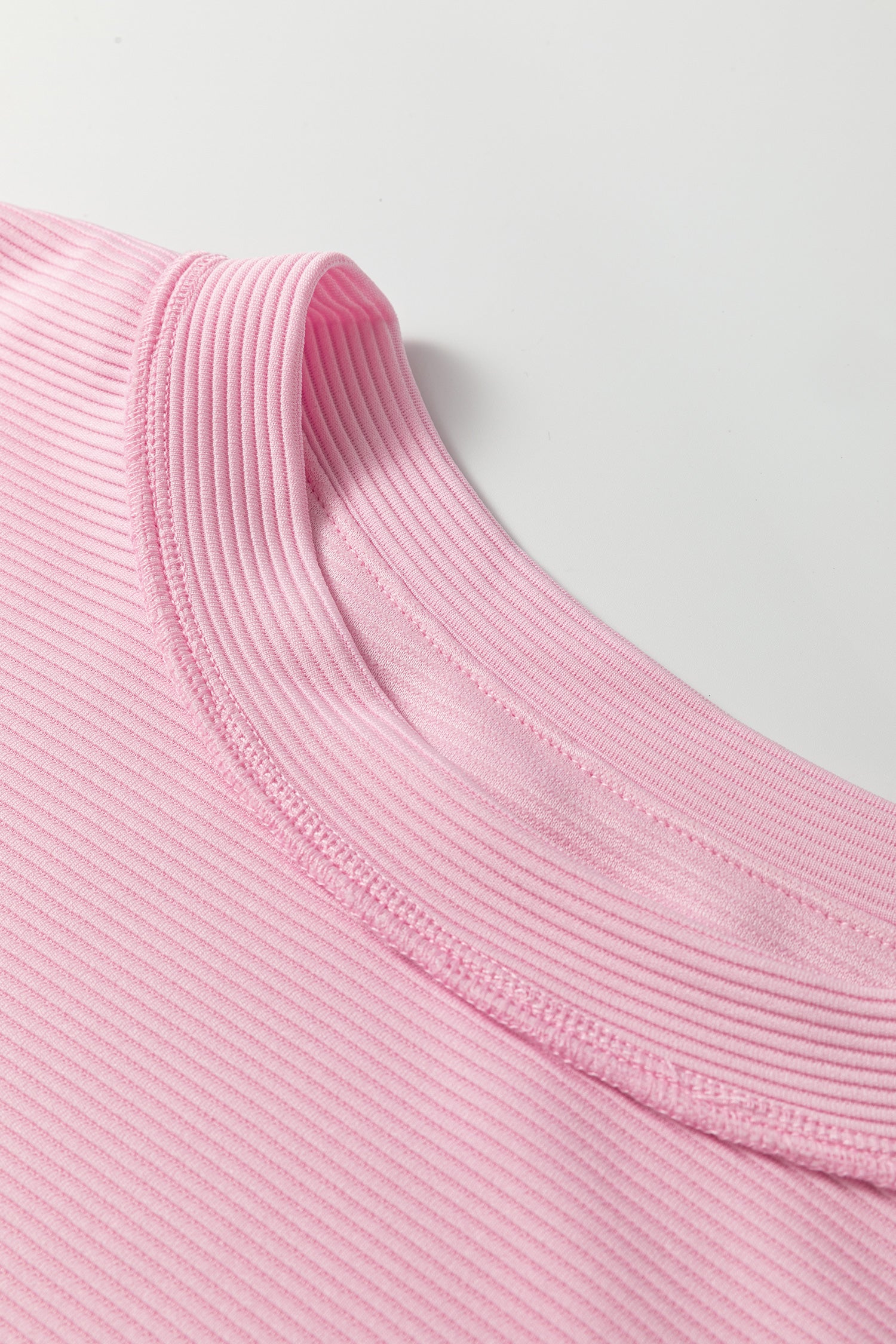Pink Drop Shoulder Long Sleeve Plus Size Ribbed Top-Plus Size/Plus Size Tops/Plus Size Long Sleeve Tops-[Adult]-[Female]-2022 Online Blue Zone Planet