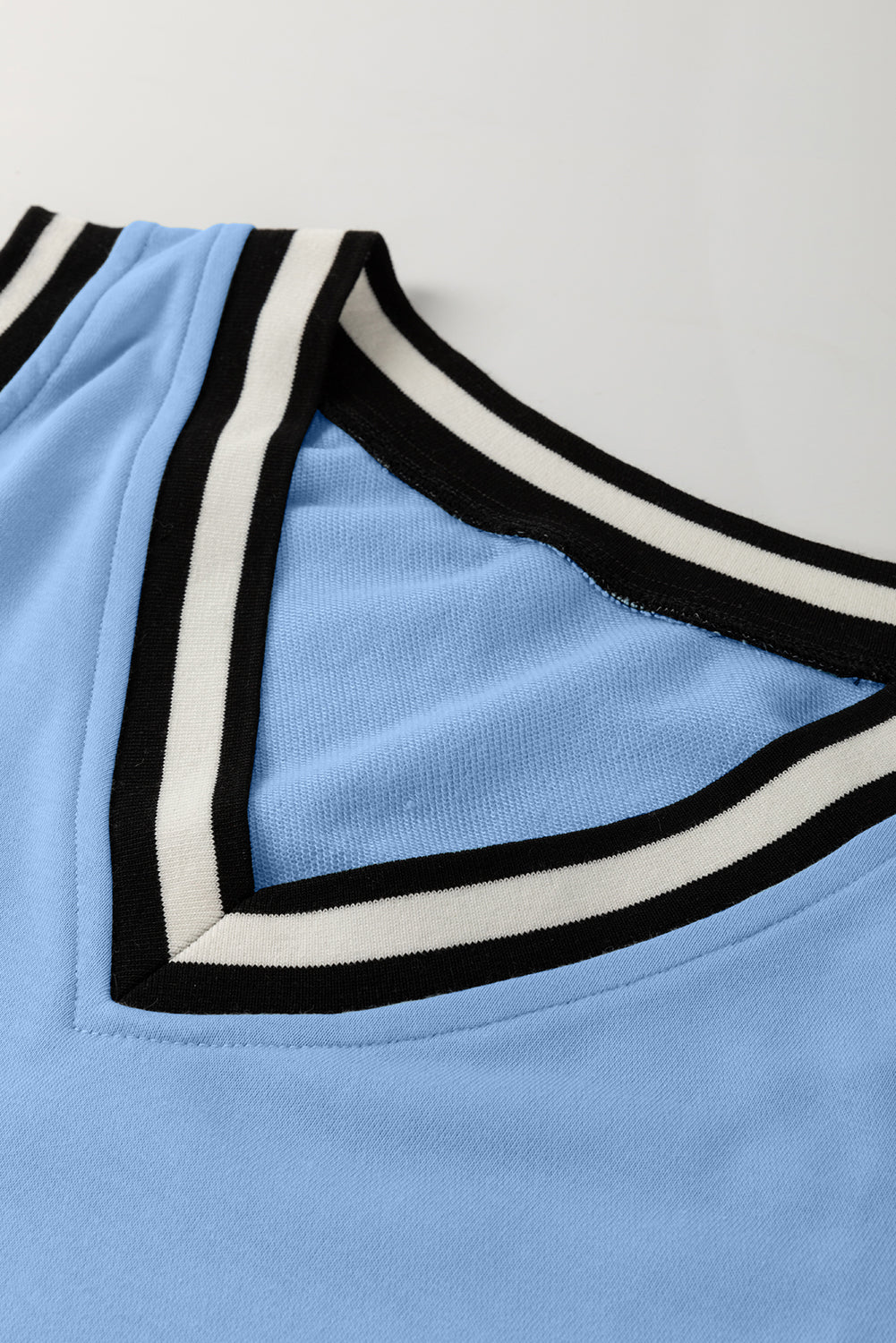 Myosotis Color Contrast Trim V Neck Shift Sleeveless Mini Dress-TOPS / DRESSES-[Adult]-[Female]-2022 Online Blue Zone Planet