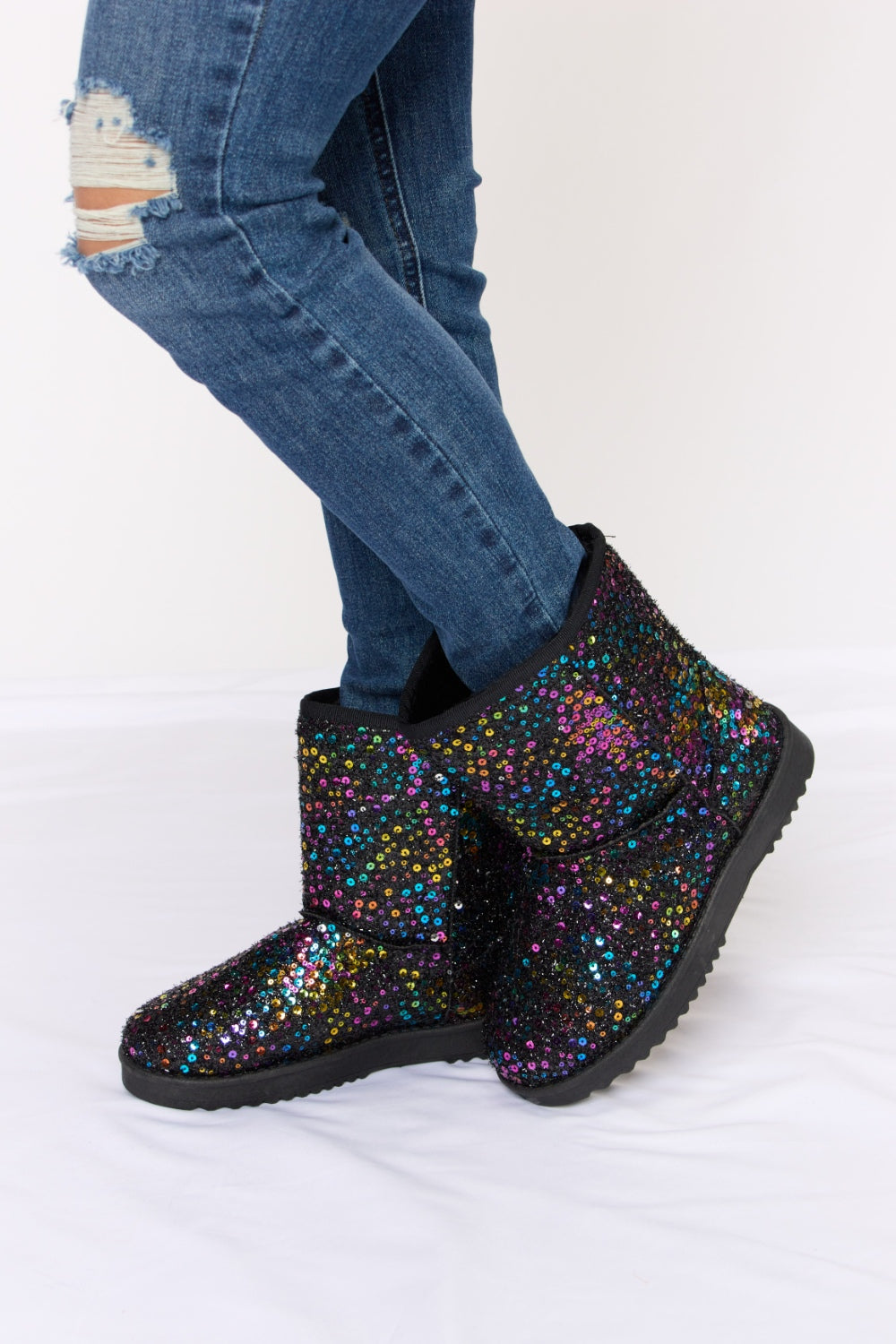 Forever Link Sequin Thermal Flat Boots-BOOTS-[Adult]-[Female]-2022 Online Blue Zone Planet