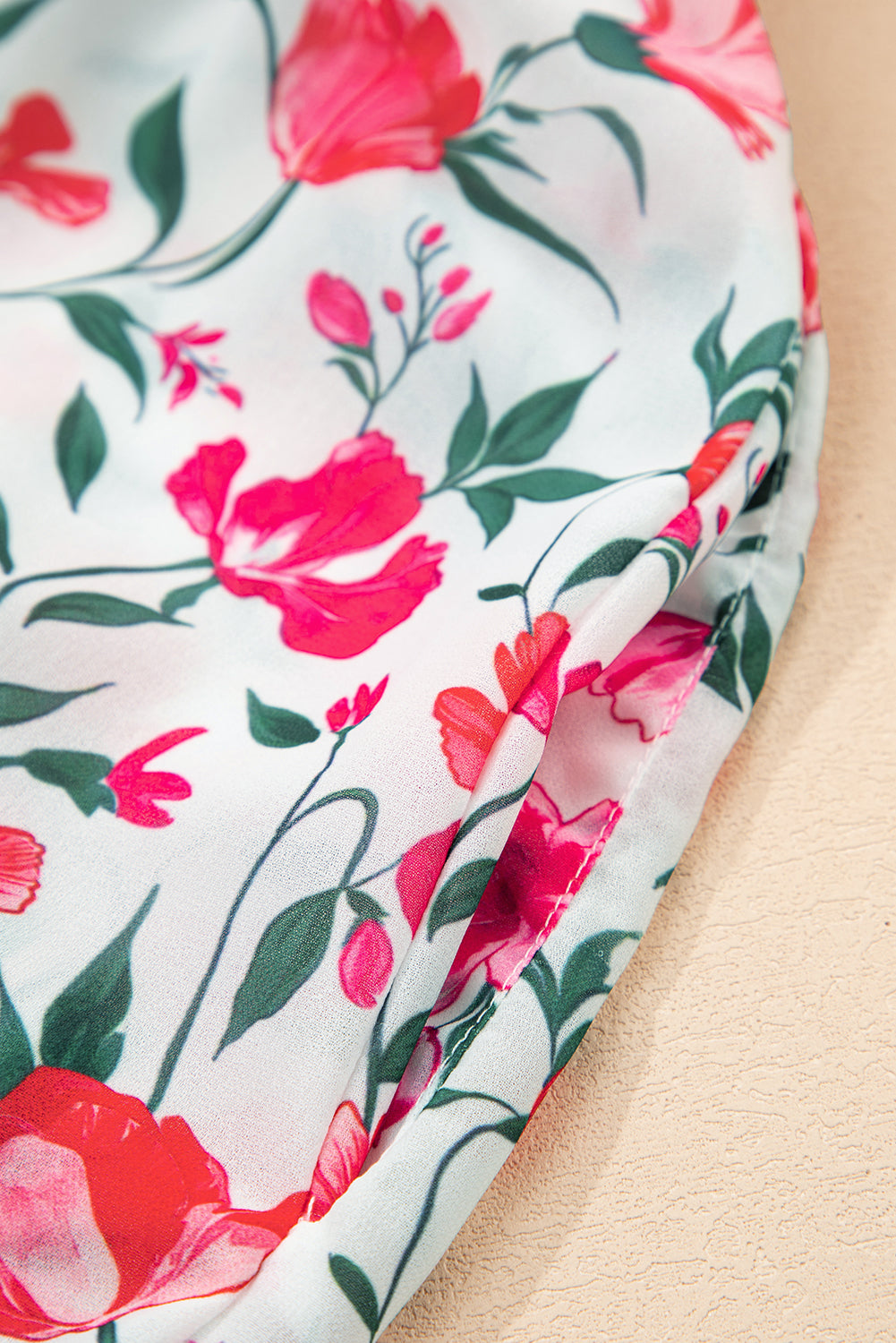 Pink Floral Puff Sleeve Square Neck Empire Waist Tiered Maxi Dress-Dresses/Floral Dresses-[Adult]-[Female]-2022 Online Blue Zone Planet