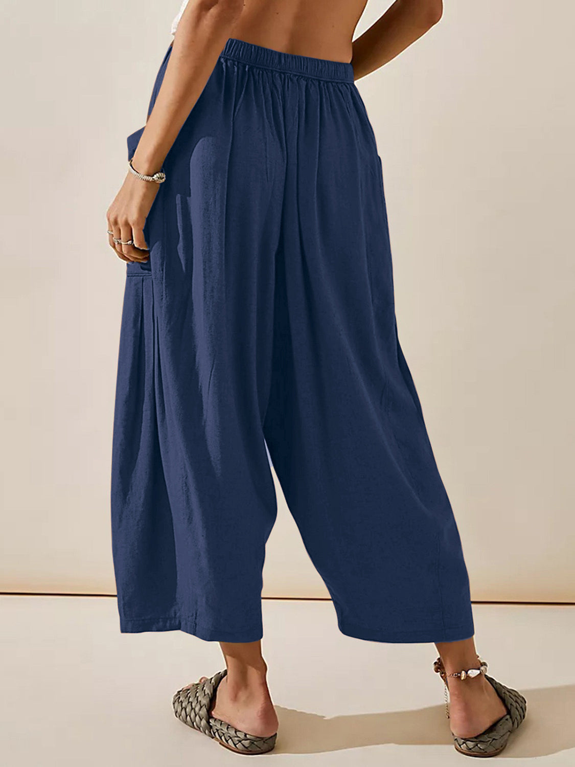 Full Size Wide Leg Pants with Pockets-BOTTOMS SIZES SMALL MEDIUM LARGE-[Adult]-[Female]-2022 Online Blue Zone Planet