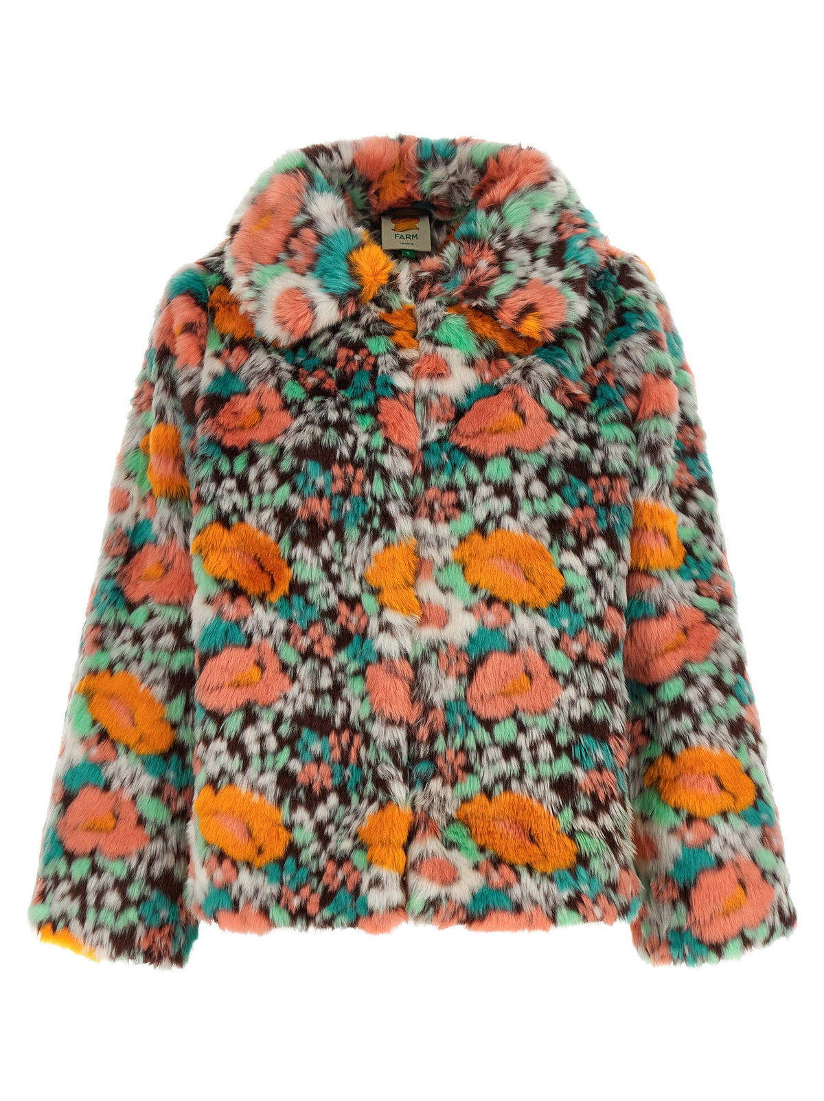 Farm Rio Faux Fur Floral Pattern-Coats-[Adult]-[Female]-XXS-Multicolor-2022 Online Blue Zone Planet