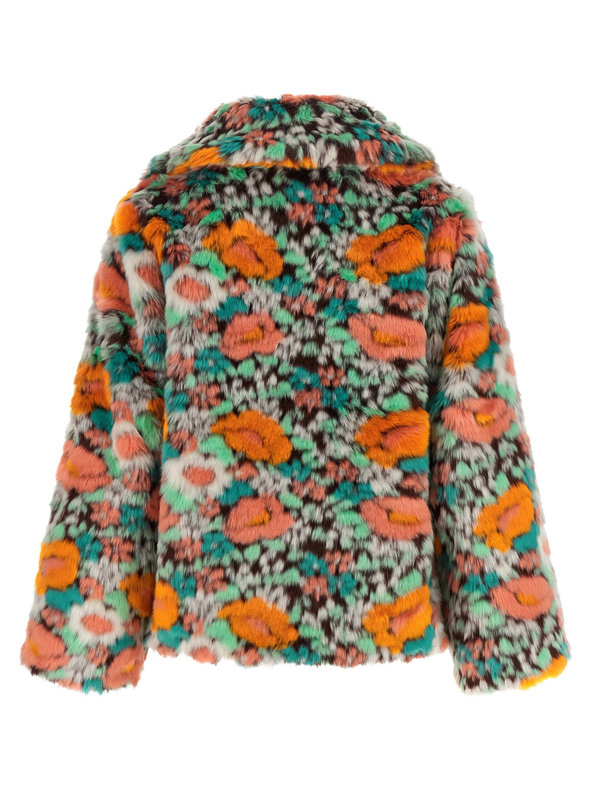 Farm Rio Faux Fur Floral Pattern-Coats-[Adult]-[Female]-2022 Online Blue Zone Planet