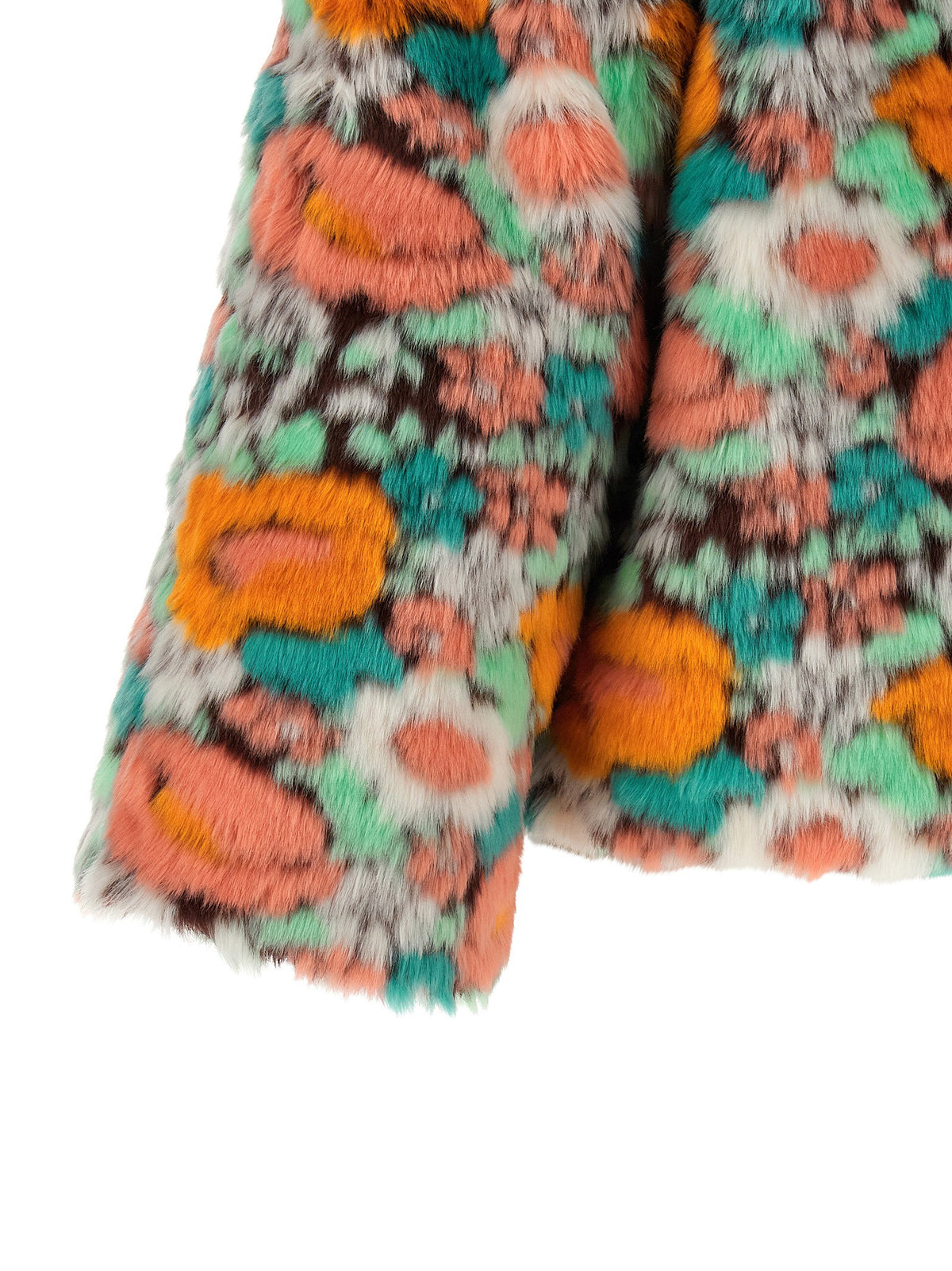 Farm Rio Faux Fur Floral Pattern-Coats-[Adult]-[Female]-2022 Online Blue Zone Planet