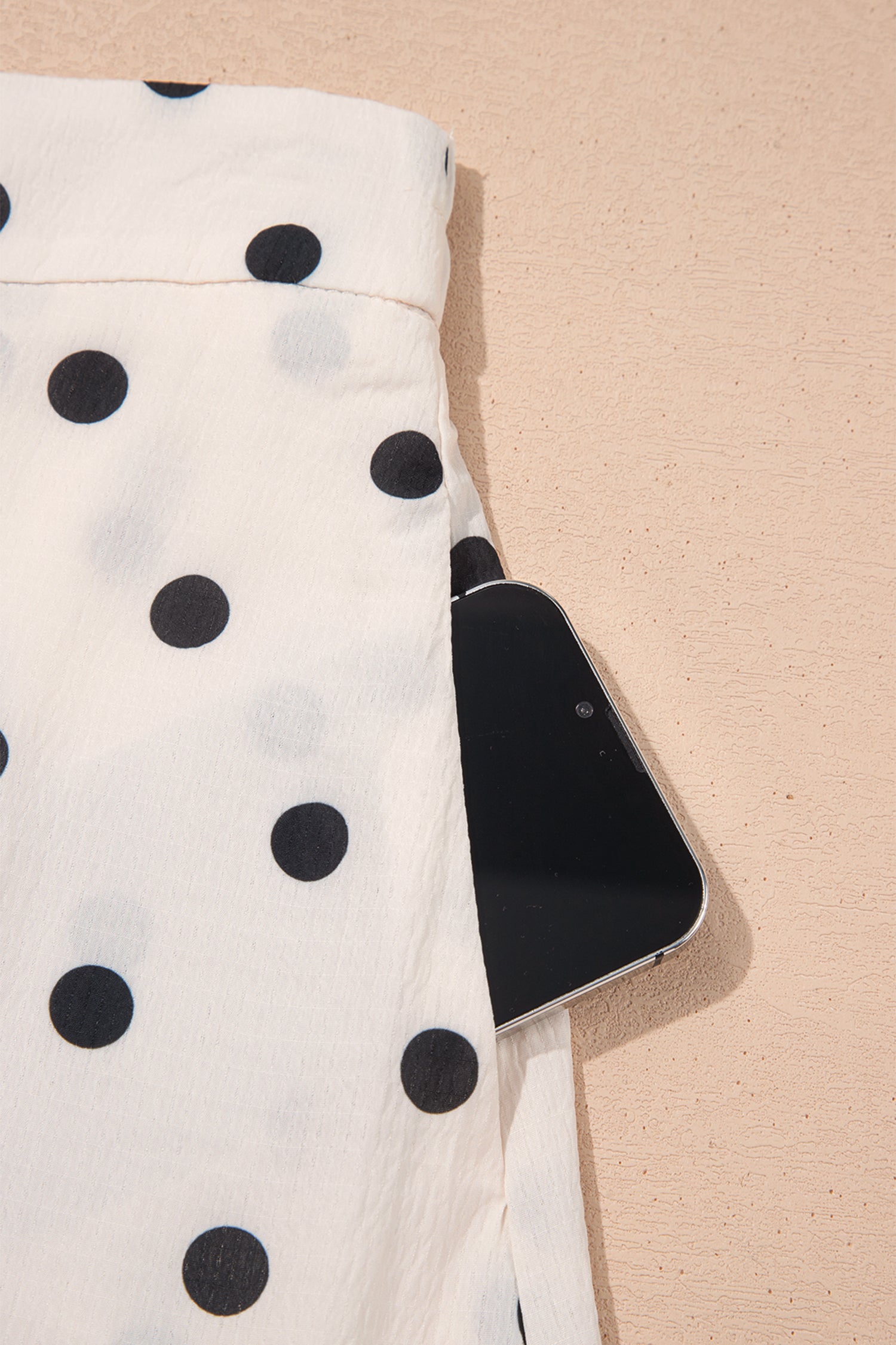 White Polka Dot Ruffled Slit Maxi Skirt-Bottoms/Skirts & Petticoat-[Adult]-[Female]-2022 Online Blue Zone Planet