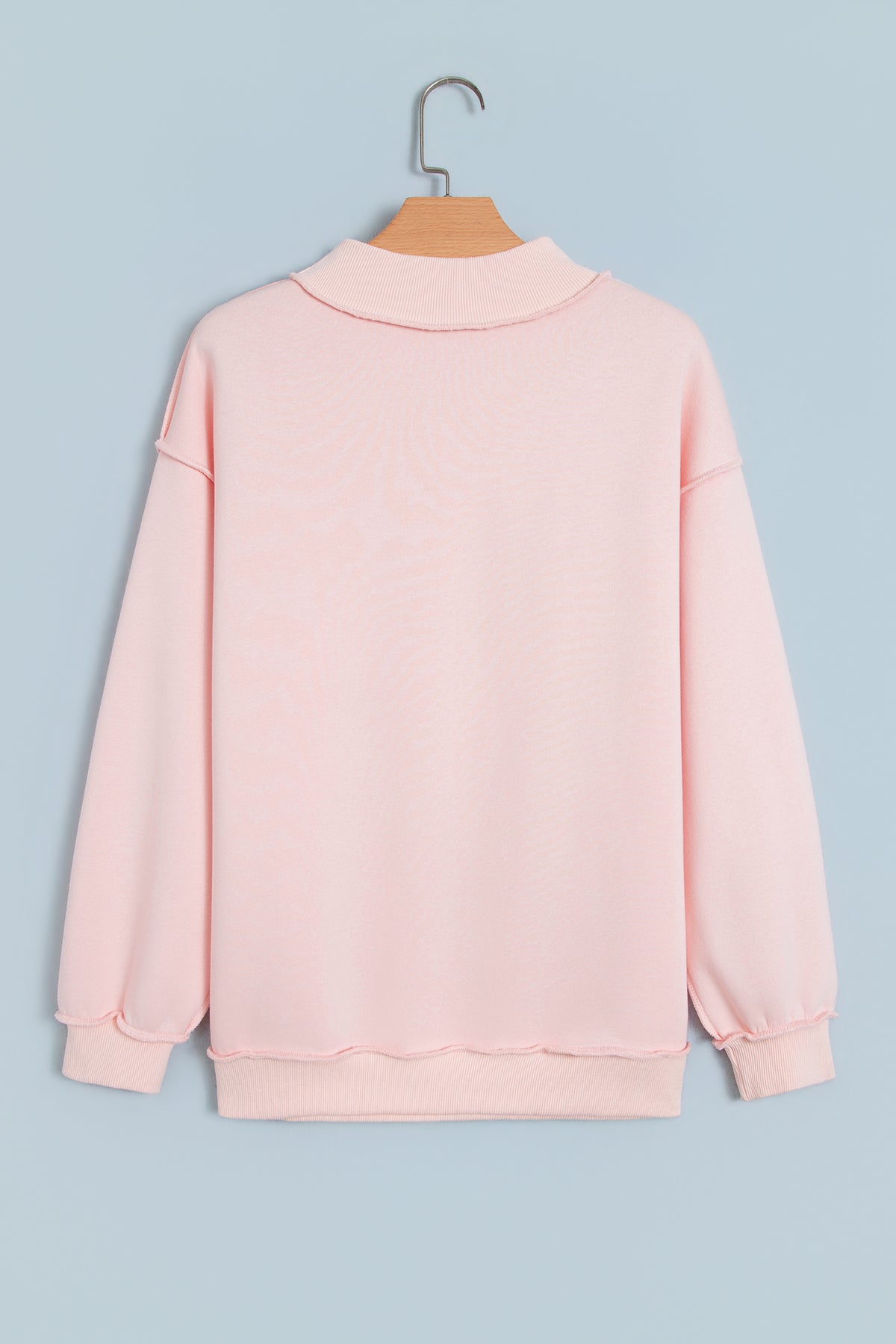 Gray Saved By Grace Embroidered Detail Letter Graphic High Neck Sweatshirt-Tops/Sweatshirts & Hoodies-[Adult]-[Female]-2022 Online Blue Zone Planet