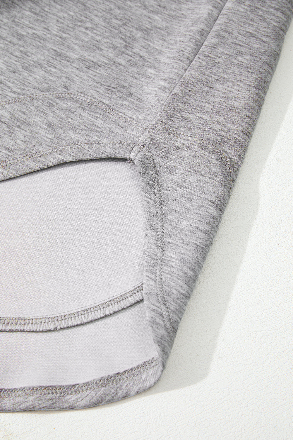 Light Grey Color Block Patchwork V Neck Drawstring Hoodie-Tops / Dresses-[Adult]-[Female]-2022 Online Blue Zone Planet
