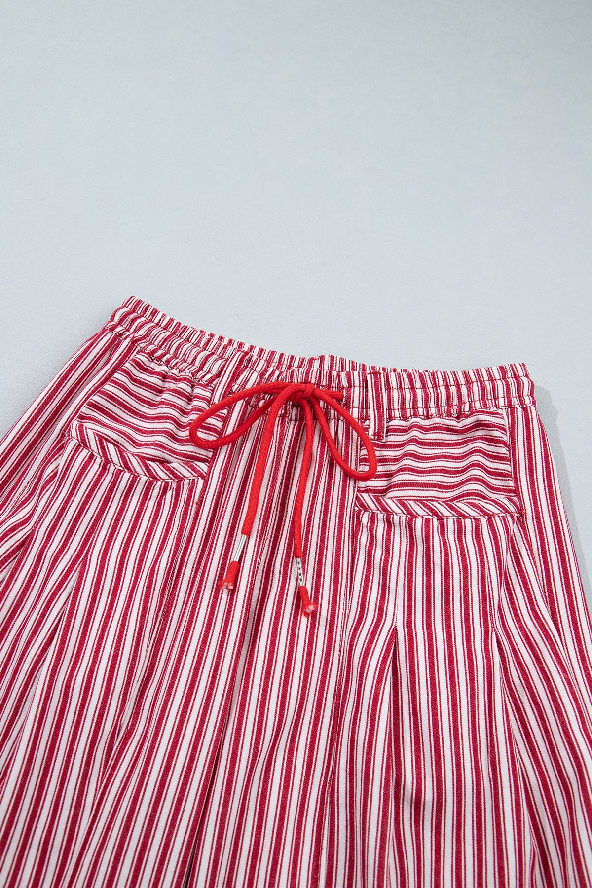 Red Stripe Drawstring Casual Loose Pants-Bottoms/Pants & Culotte-[Adult]-[Female]-2022 Online Blue Zone Planet