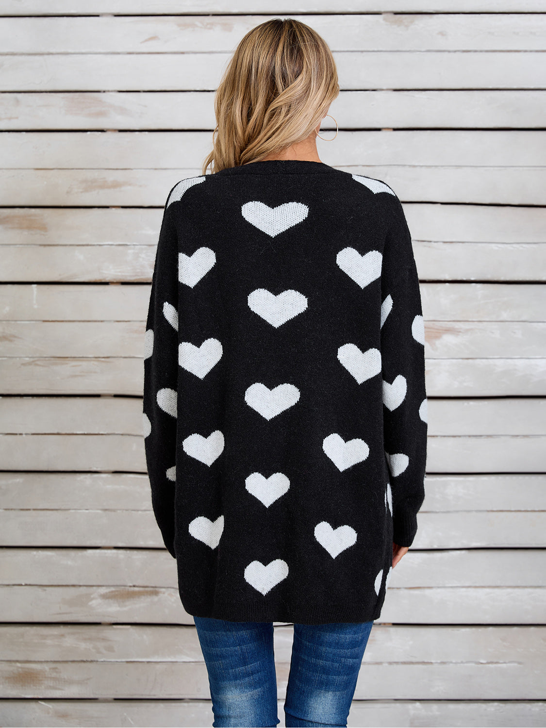 Angel Wings Heart Open Front Long Sleeve Cardigan-TOPS / DRESSES-[Adult]-[Female]-2022 Online Blue Zone Planet