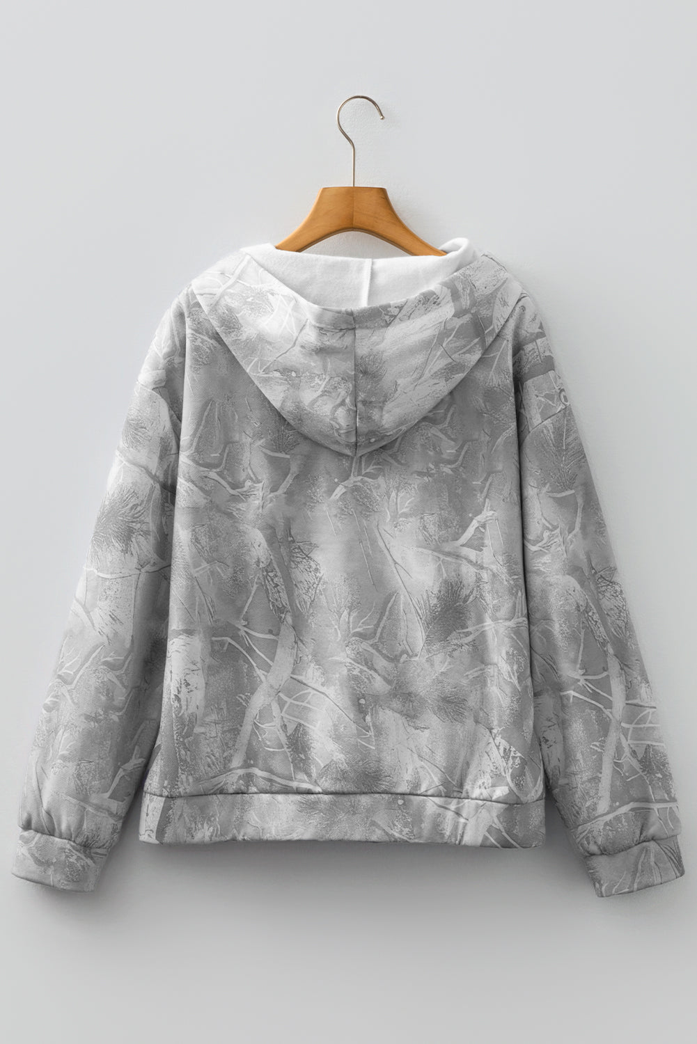Gray Camouflage Woodland Print Oversized Sporty Hoodie-Tops / Dresses-[Adult]-[Female]-2022 Online Blue Zone Planet