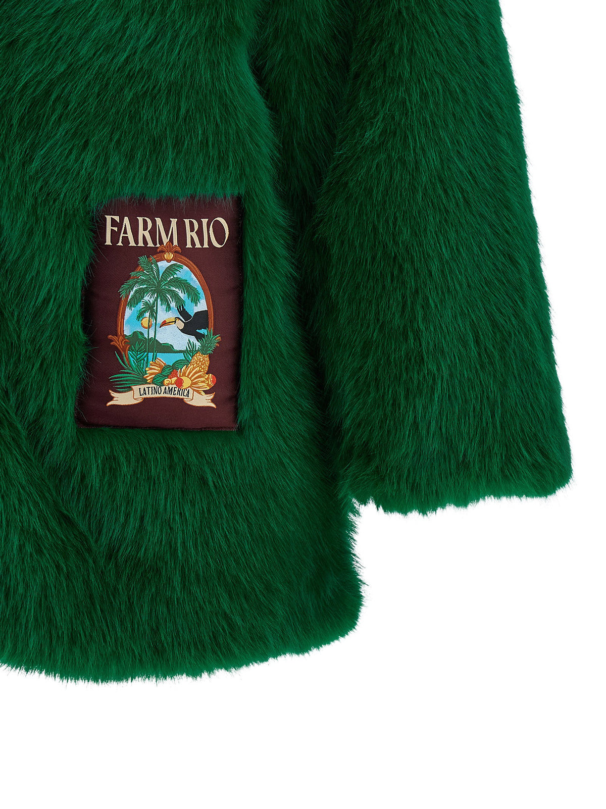 Farm Rio Faux Fur Graphic Patch-Coats-[Adult]-[Female]-2022 Online Blue Zone Planet