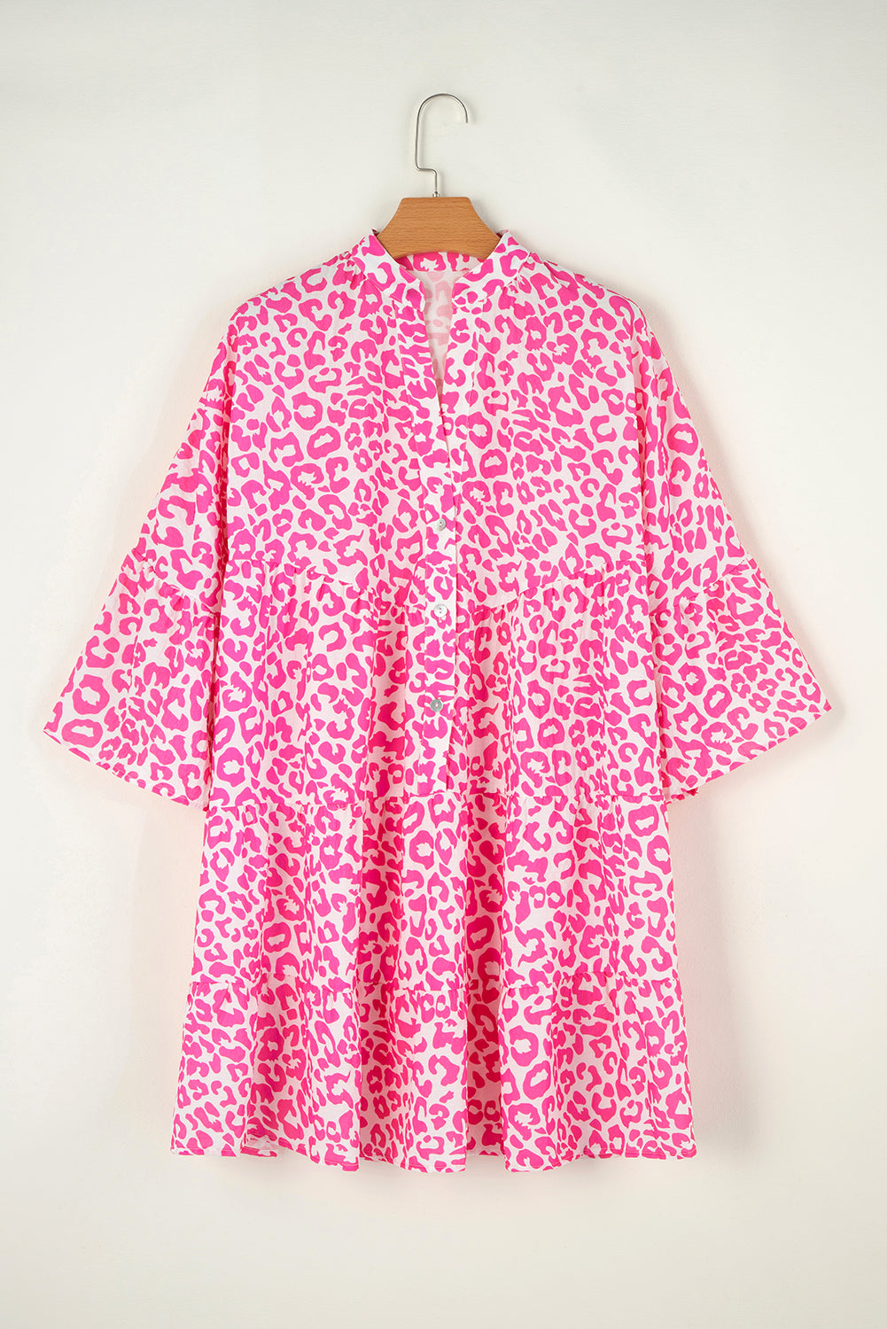 asos pink leopard dress ASOS Design Dress Size 4 Pink Red Leopard Plunge Suba Mini
