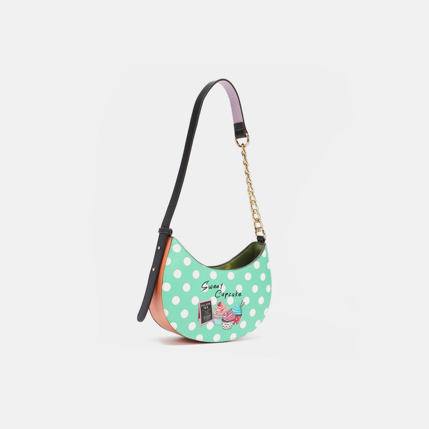 Nicole Lee USA Vegan Leather Polka Dot Shoulder Bag-HANDBAGS-[Adult]-[Female]-Cupcake Dog-One Size-2022 Online Blue Zone Planet