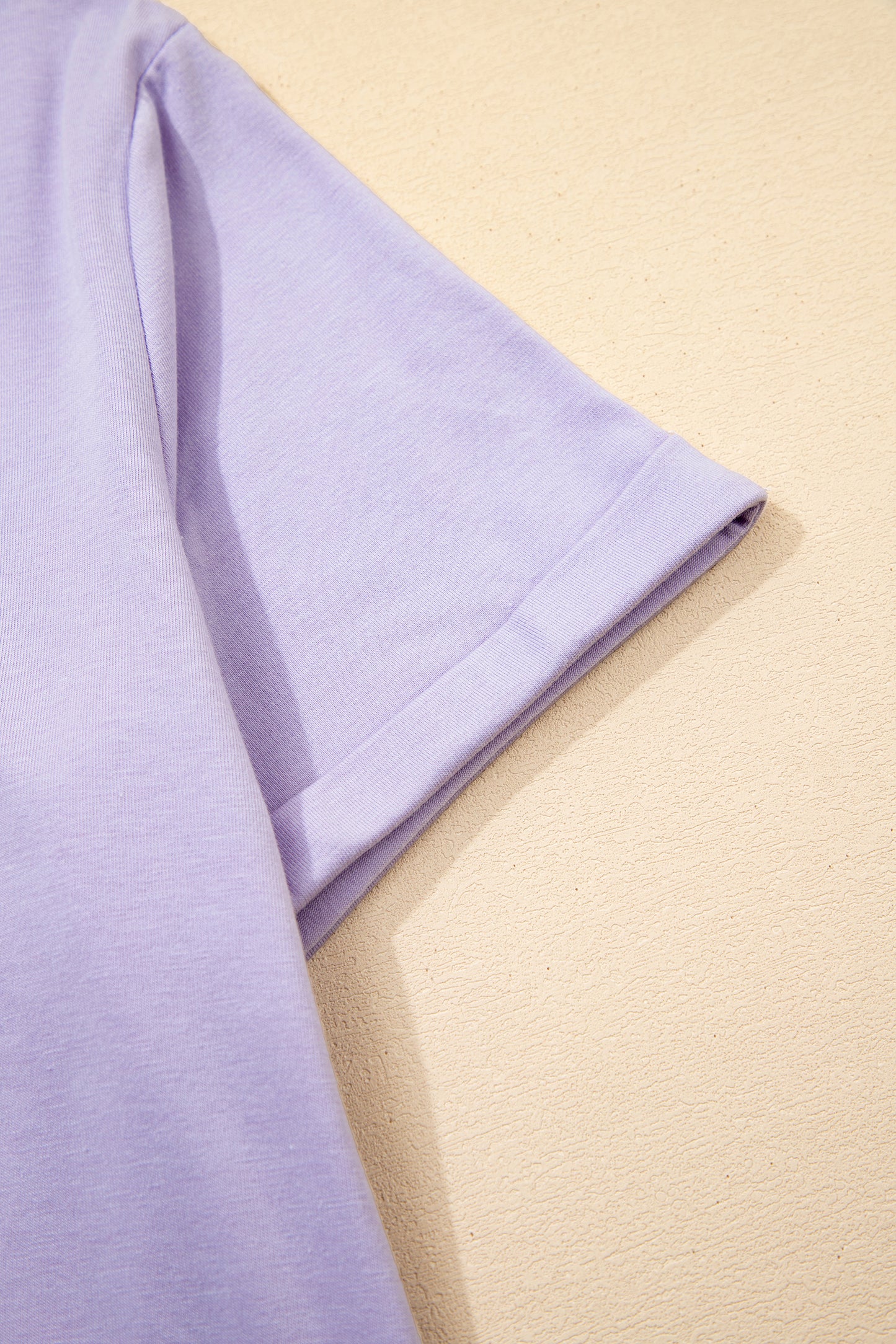 Orchid Petal Casual Plain Crew Neck Tee-Tops/Tops & Tees-[Adult]-[Female]-2022 Online Blue Zone Planet