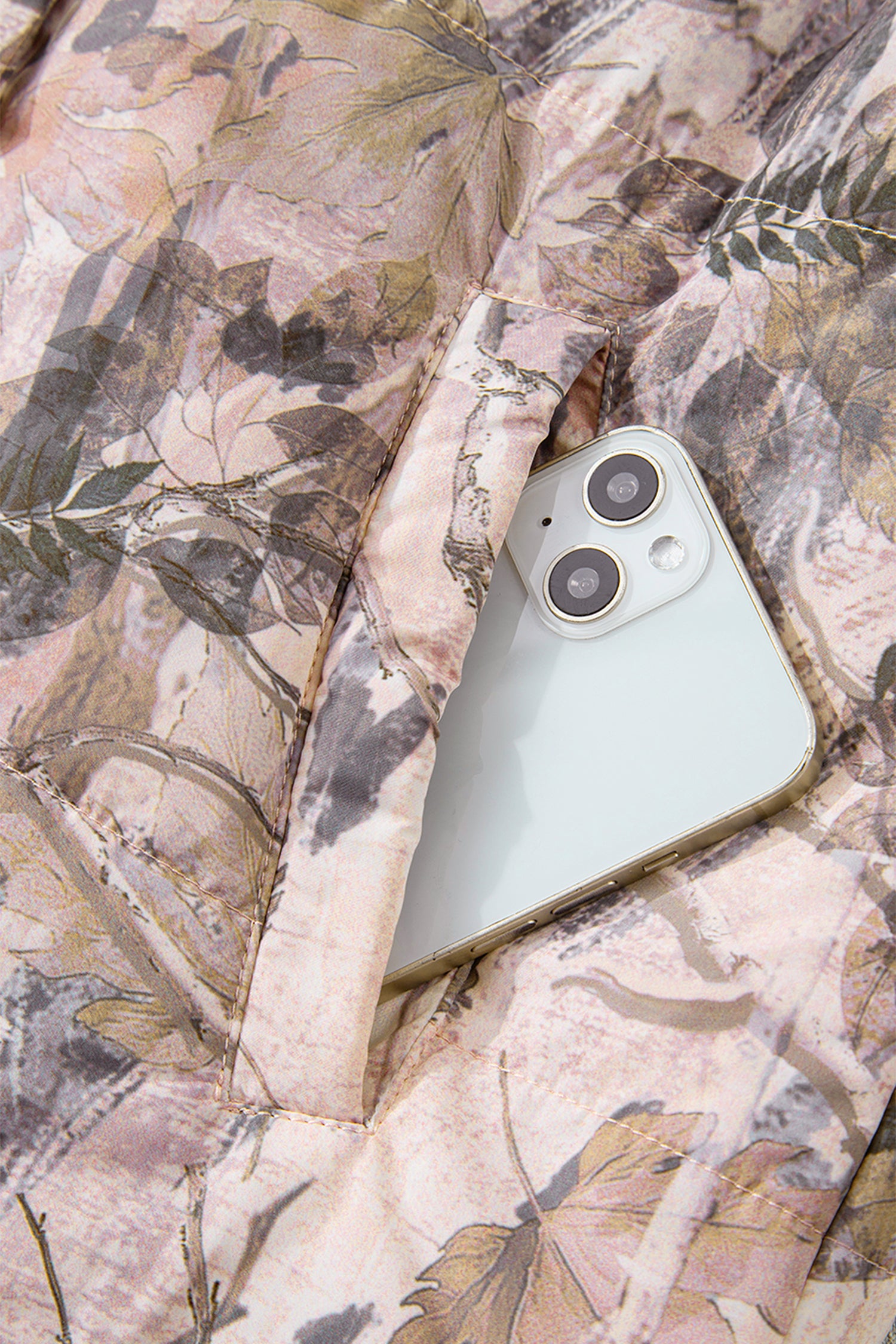 Brown Camo Leaf Print Winter Puffer Vest-TOPS / DRESSES-[Adult]-[Female]-2022 Online Blue Zone Planet