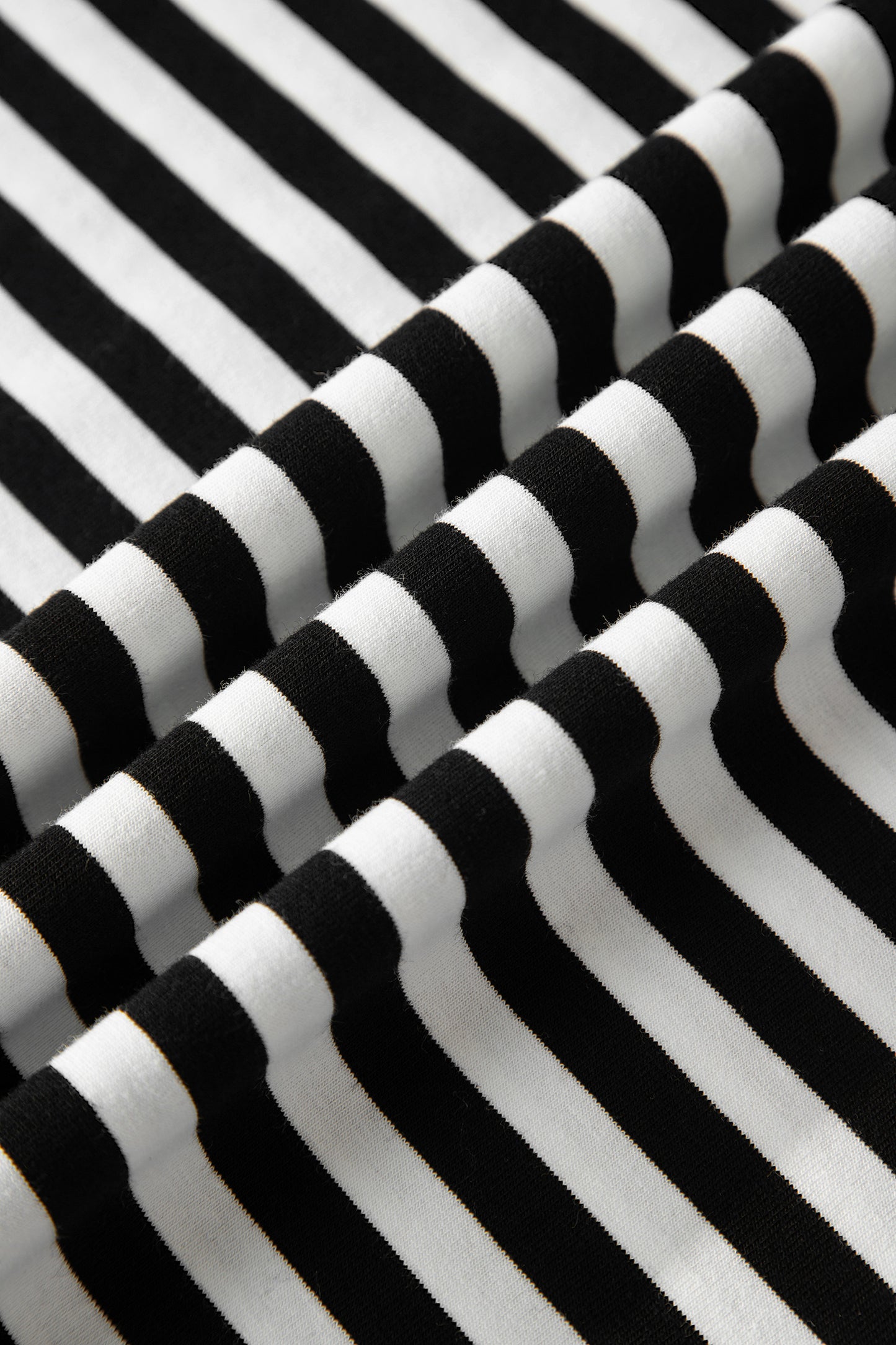 Black Striped Print V Neck Delicate Trim Casual Tee-Tops/Tops & Tees-[Adult]-[Female]-2022 Online Blue Zone Planet