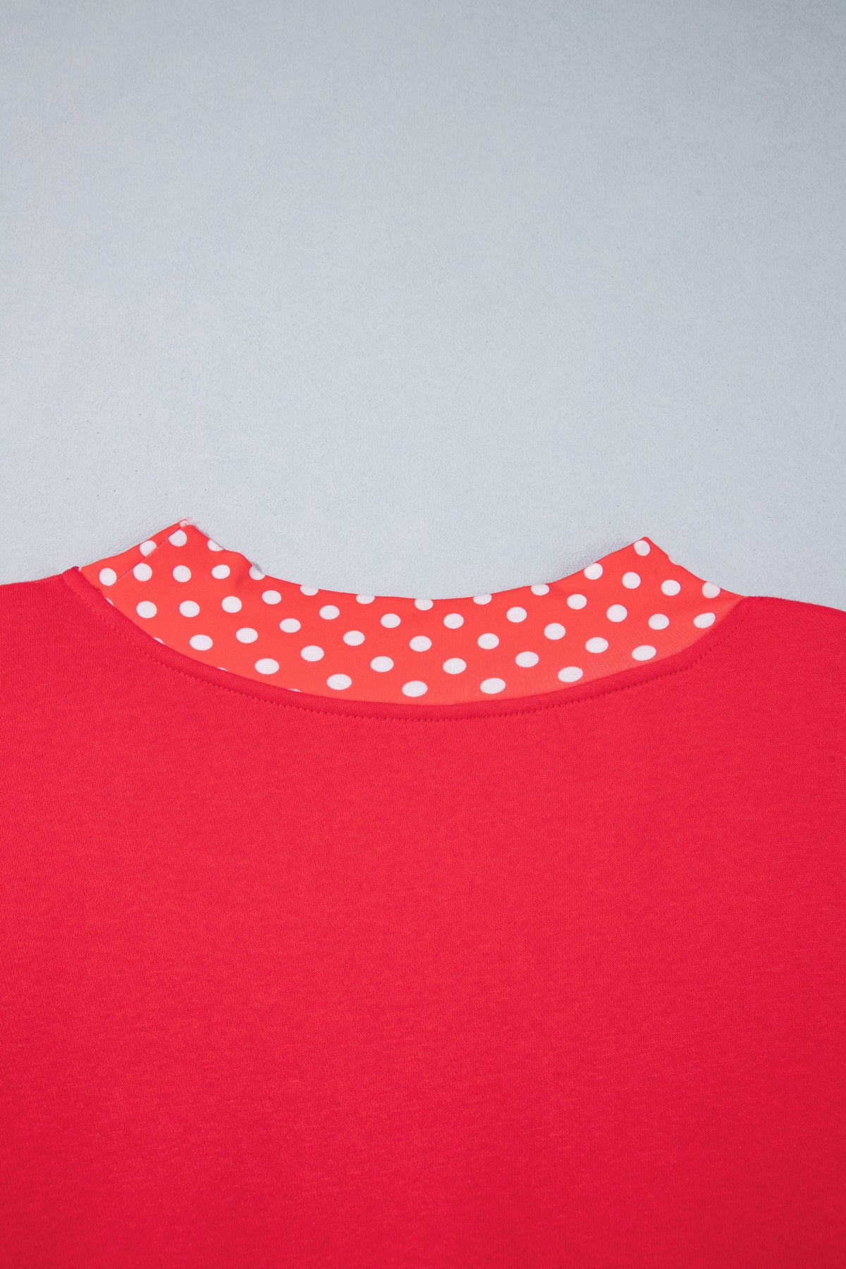 Fiery Red Casual Polka Dot Patchwork Letter Graphic Plus Size Sweatshirt-Plus Size/Plus Size Sweatshirts & Hoodies-[Adult]-[Female]-2022 Online Blue Zone Planet
