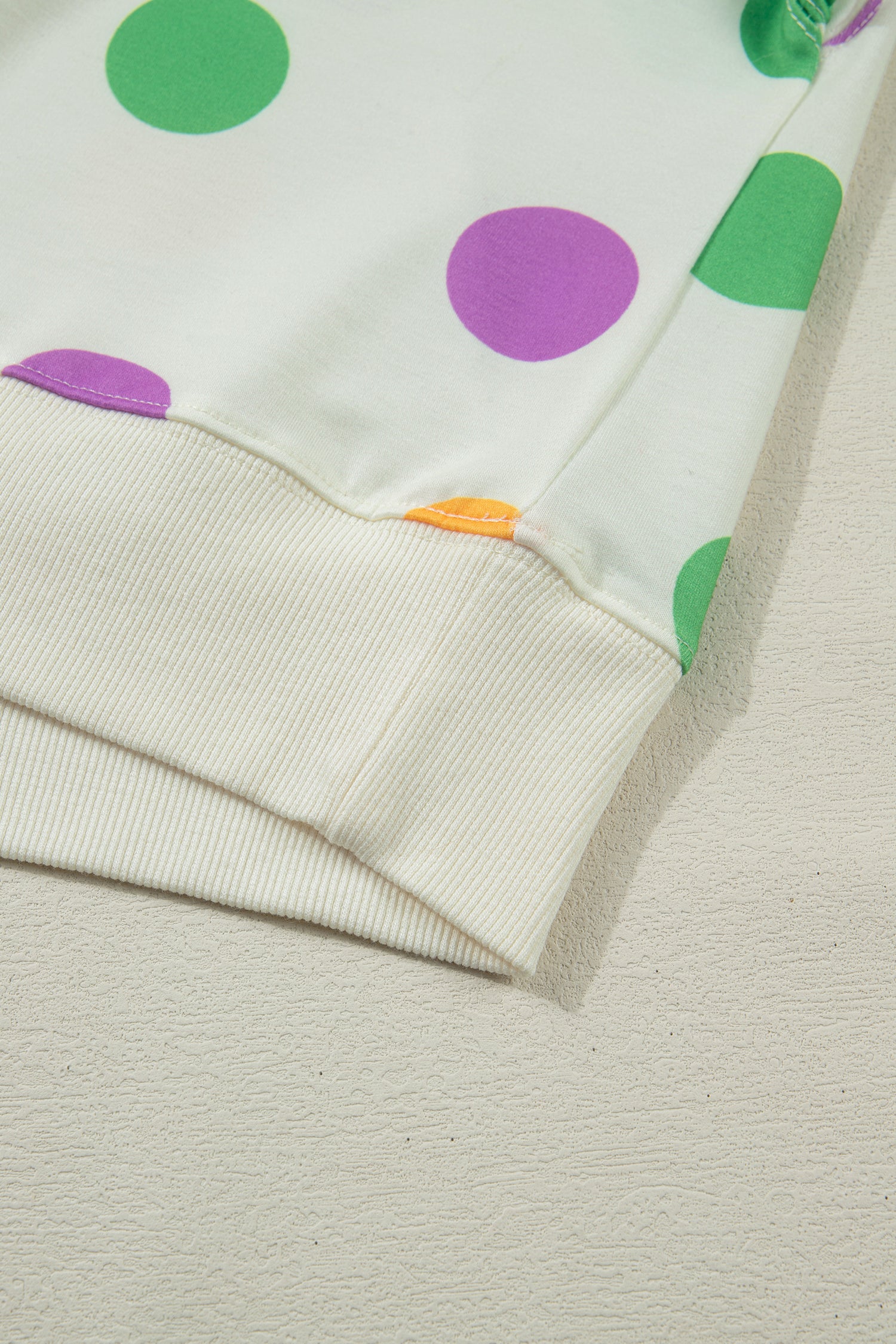 Multicolour Polka Dot Print Drop Shoulder Pullover Drawstring Shorts Set-Two Piece Sets/Short Sets-[Adult]-[Female]-2022 Online Blue Zone Planet