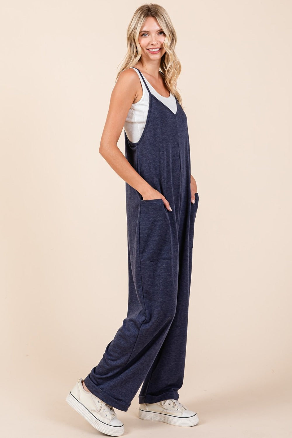 Mittoshop Patch Pocket Wide Leg Sleeveless Jumpsuit-TOPS / DRESSES-[Adult]-[Female]-2022 Online Blue Zone Planet