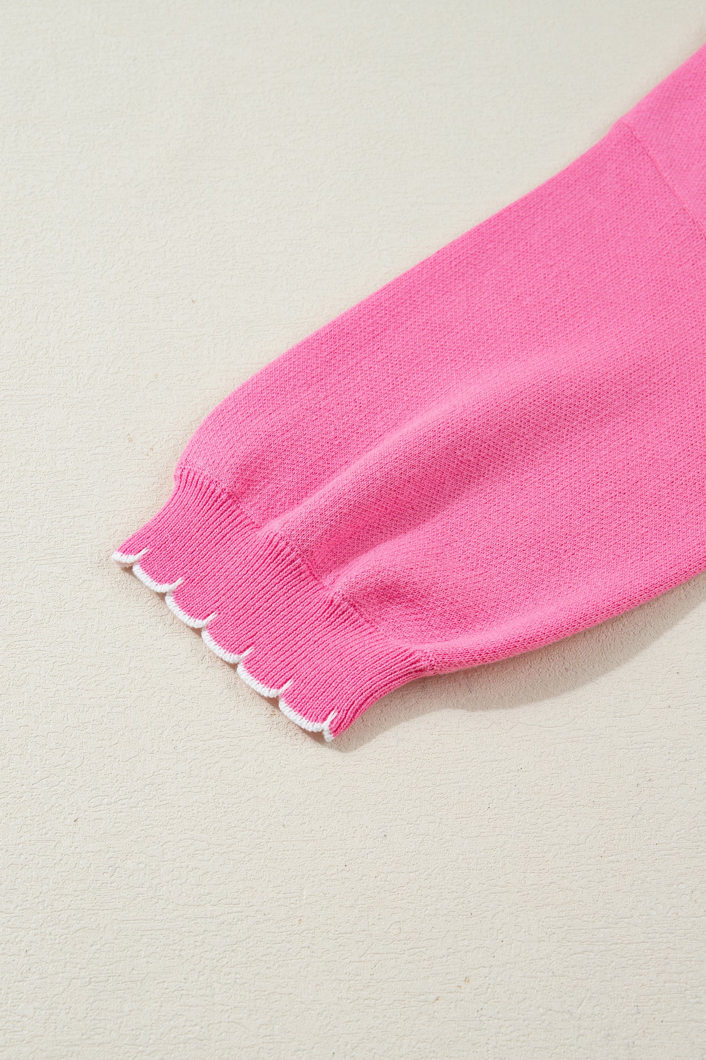 Sachet Pink Big Ribbon Bow Print Contrast Stitch Trim Drop Shoulder Sweater-TOPS / DRESSES-[Adult]-[Female]-2022 Online Blue Zone Planet