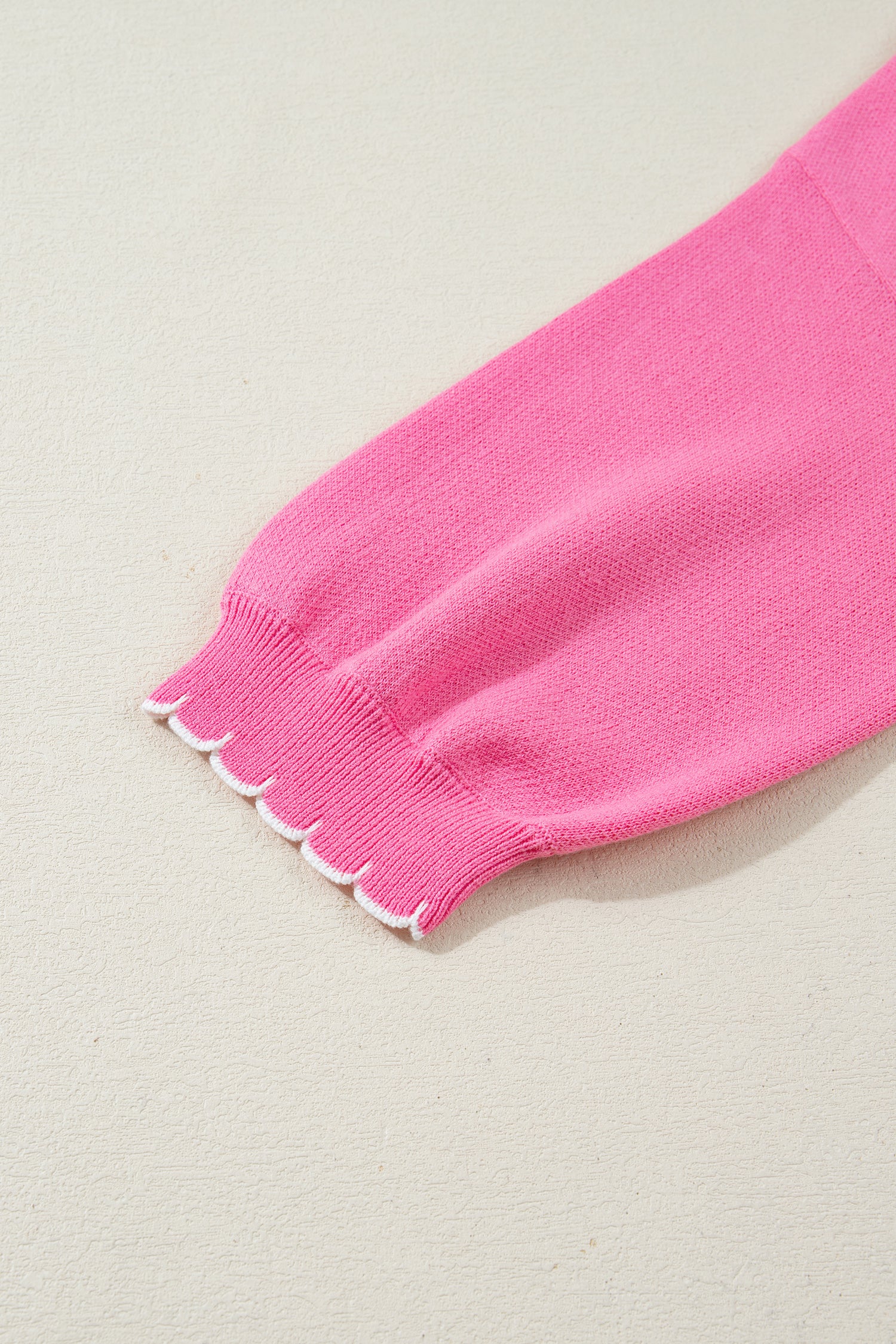 Sachet Pink Big Ribbon Bow Print Contrast Stitch Trim Drop Shoulder Sweater-TOPS / DRESSES-[Adult]-[Female]-2022 Online Blue Zone Planet