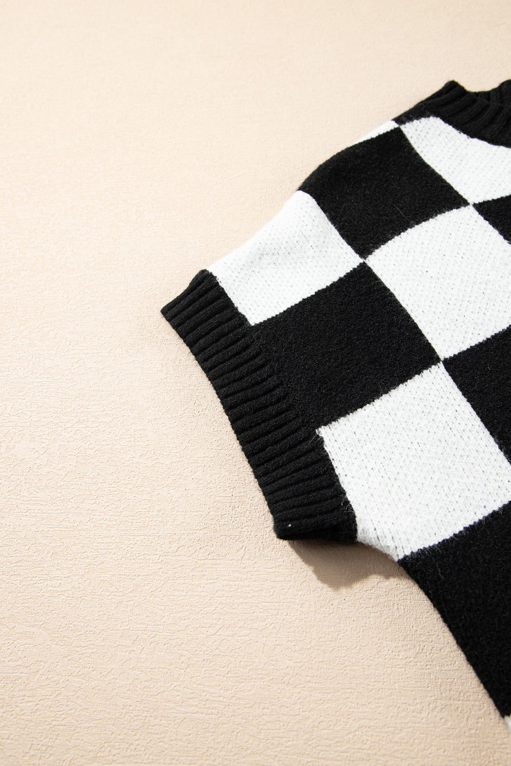 Color black Colorblock Plaid Pattern Ribbed Trim Sweater Tank Top-Sweaters & Cardigans/Sweater Vests-[Adult]-[Female]-2022 Online Blue Zone Planet