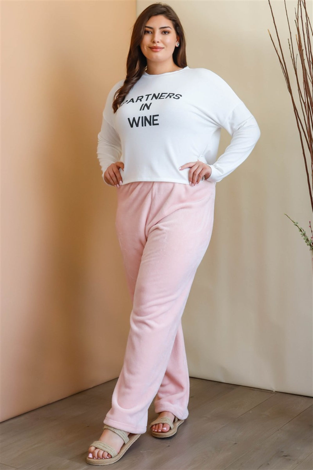 Blue Zone Planet | Active Usa Plus Size Elastic Waist Wide Leg Pants-BOTTOMS SIZES SMALL MEDIUM LARGE-[Adult]-[Female]-Pink-XL-2022 Online Blue Zone Planet