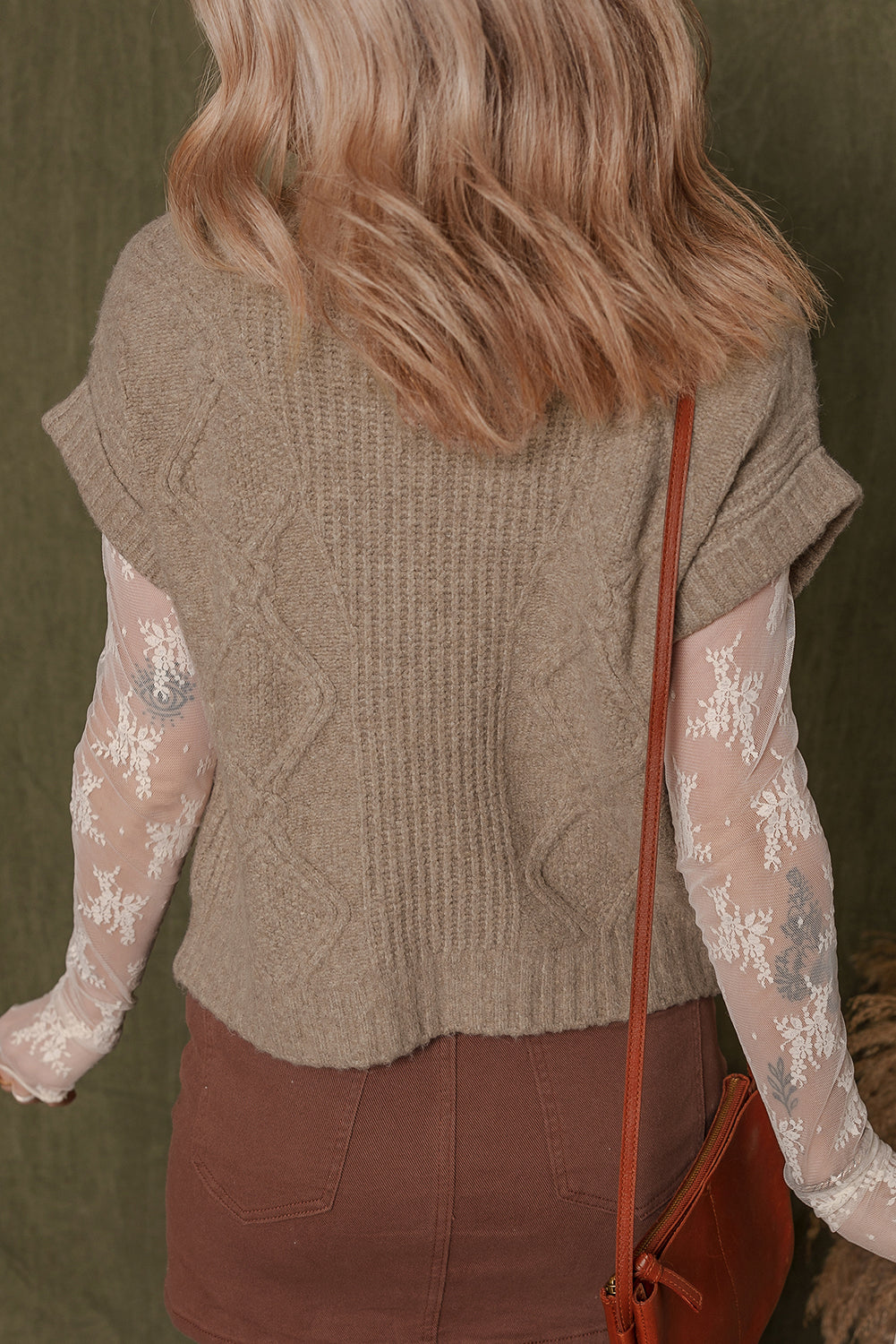 Smoke Gray Textured Knit High Neck Sweater T Shirt-TOPS / DRESSES-[Adult]-[Female]-2022 Online Blue Zone Planet