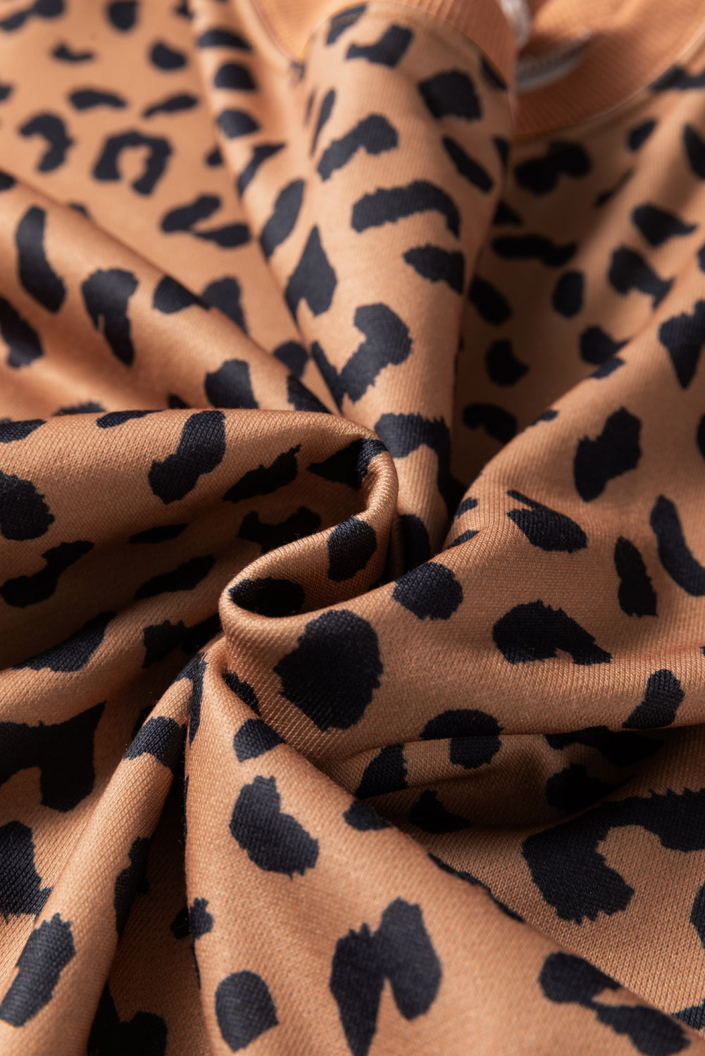 Purple Stripe Color Block Patchwork Leopard Casual Sweatshirt with Slits-Tops/Sweatshirts & Hoodies-[Adult]-[Female]-2022 Online Blue Zone Planet