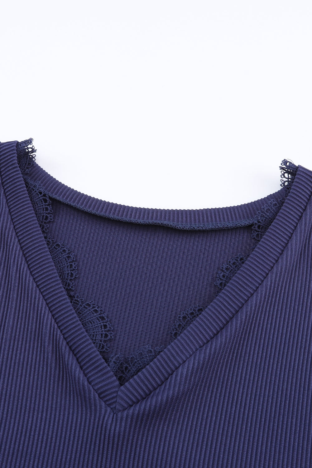 Lace Detail V-Neck Long Sleeve T-Shirt-TOPS / DRESSES-[Adult]-[Female]-2022 Online Blue Zone Planet