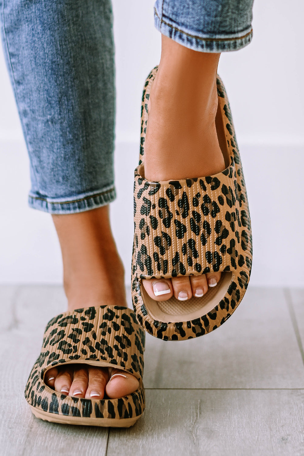 Black Print Thick Sole Slip On Slippers-Shoes & Bags/Slippers-[Adult]-[Female]-2022 Online Blue Zone Planet