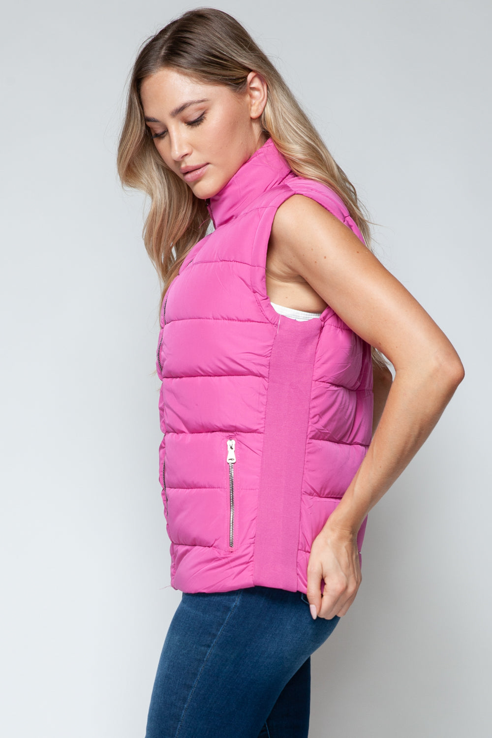 Snobbish Zip Up Turtleneck Vest with Pockets-TOPS / DRESSES-[Adult]-[Female]-2022 Online Blue Zone Planet