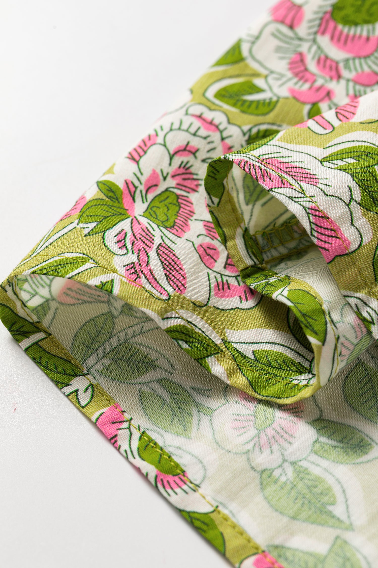 Green Floral Printed Knot Straps Babydoll Tank Top-Tops/Tank Tops-[Adult]-[Female]-2022 Online Blue Zone Planet