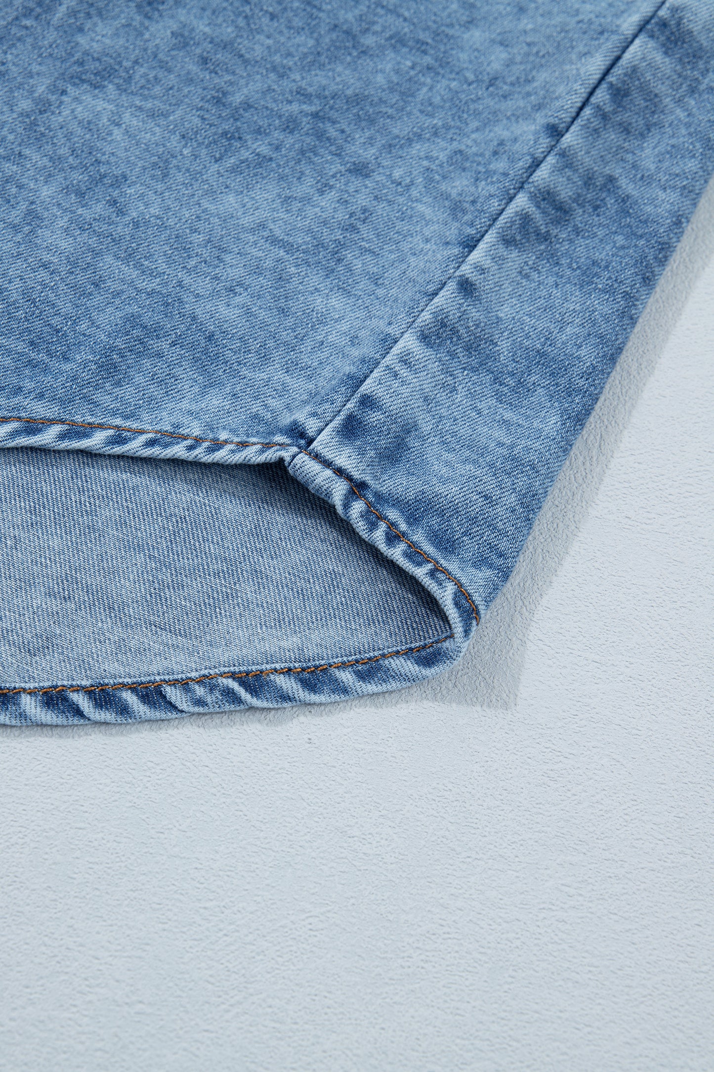 Dusk Blue Buttoned Front Collared Sleeveless Denim Vest-Tops/Tank Tops-[Adult]-[Female]-2022 Online Blue Zone Planet