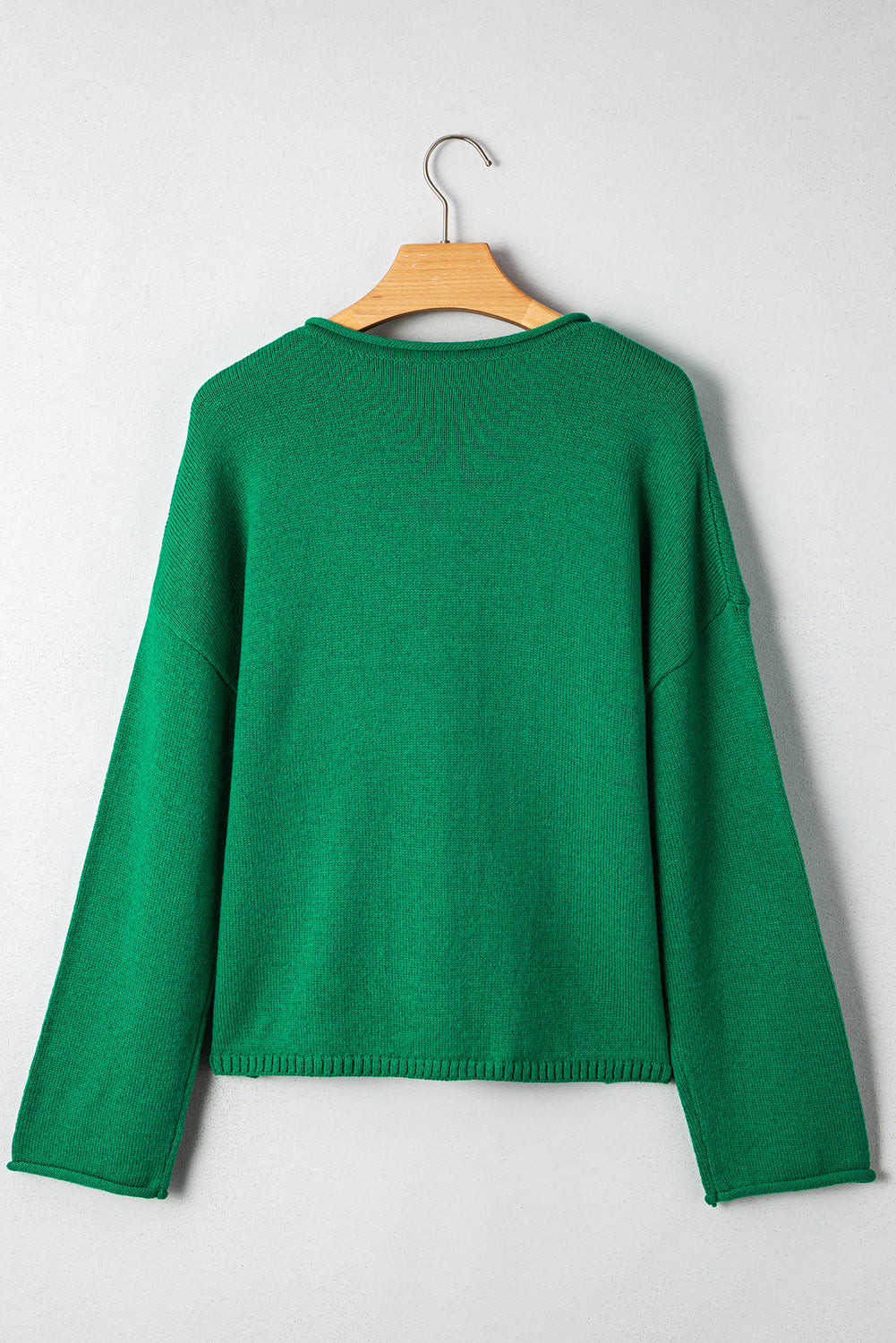 Bright Green Solid Color Knit Button Drop Shoulder Sweater Cardigan-TOPS / DRESSES-[Adult]-[Female]-2022 Online Blue Zone Planet