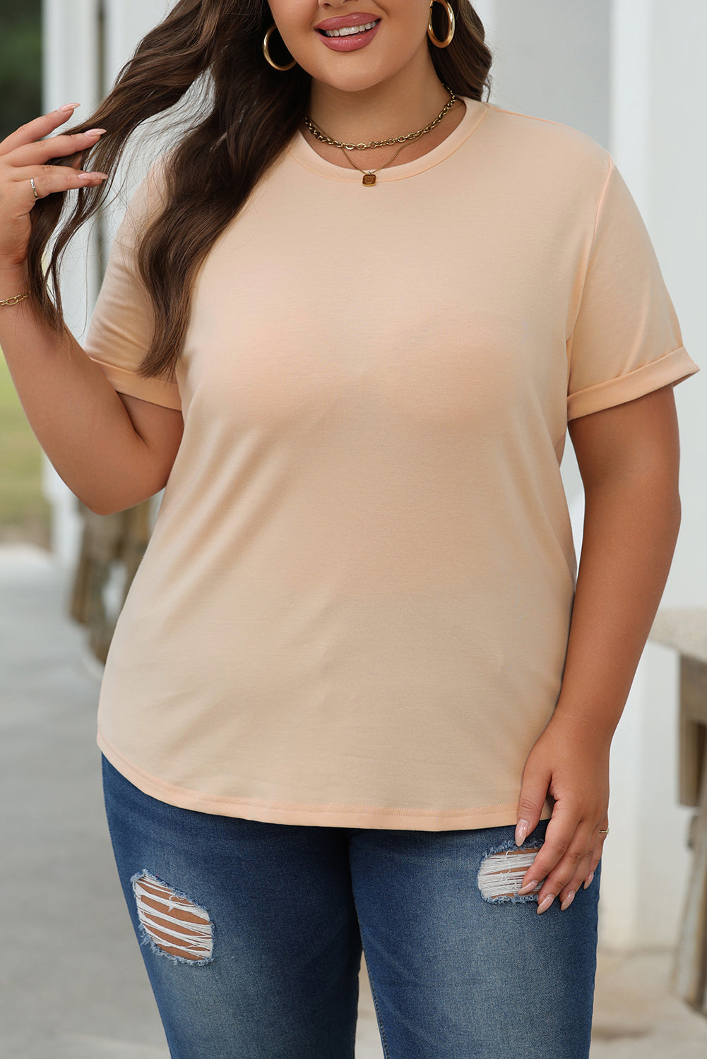 Bright Green Casual Plain Crew Neck Tee-Tops/Tops & Tees-[Adult]-[Female]-2022 Online Blue Zone Planet