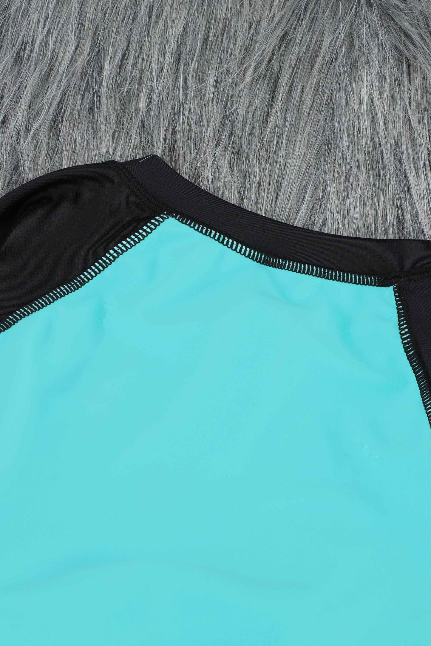 Green Color Block Zipper Long Sleeve Rash Guard Swimwear-Swimwear/Rash Guards-[Adult]-[Female]-2022 Online Blue Zone Planet