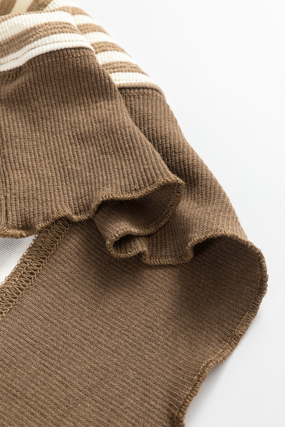 Blue Zone Planet | Brown Stripe Loose Drop Shoulder Long Sleeve Top-Tops/Long Sleeve Tops-[Adult]-[Female]-2022 Online Blue Zone Planet
