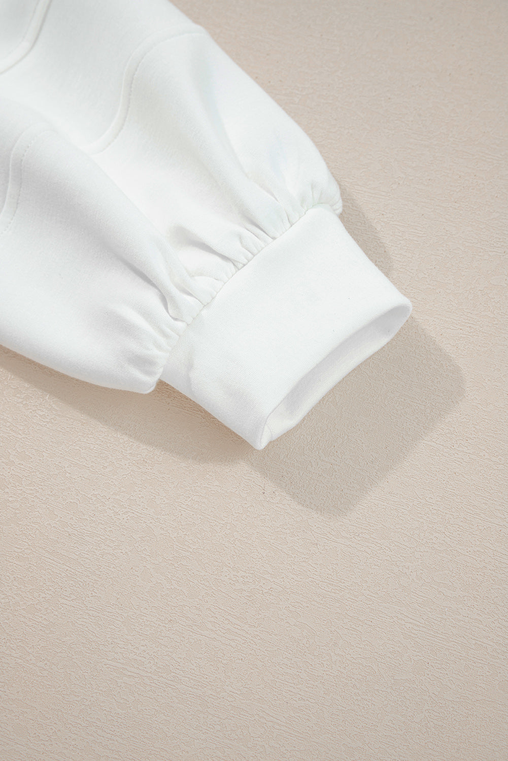 White Solid Color Zip Up Knit Puff Sleeve Jacket-Outerwear/Jackets-[Adult]-[Female]-2022 Online Blue Zone Planet