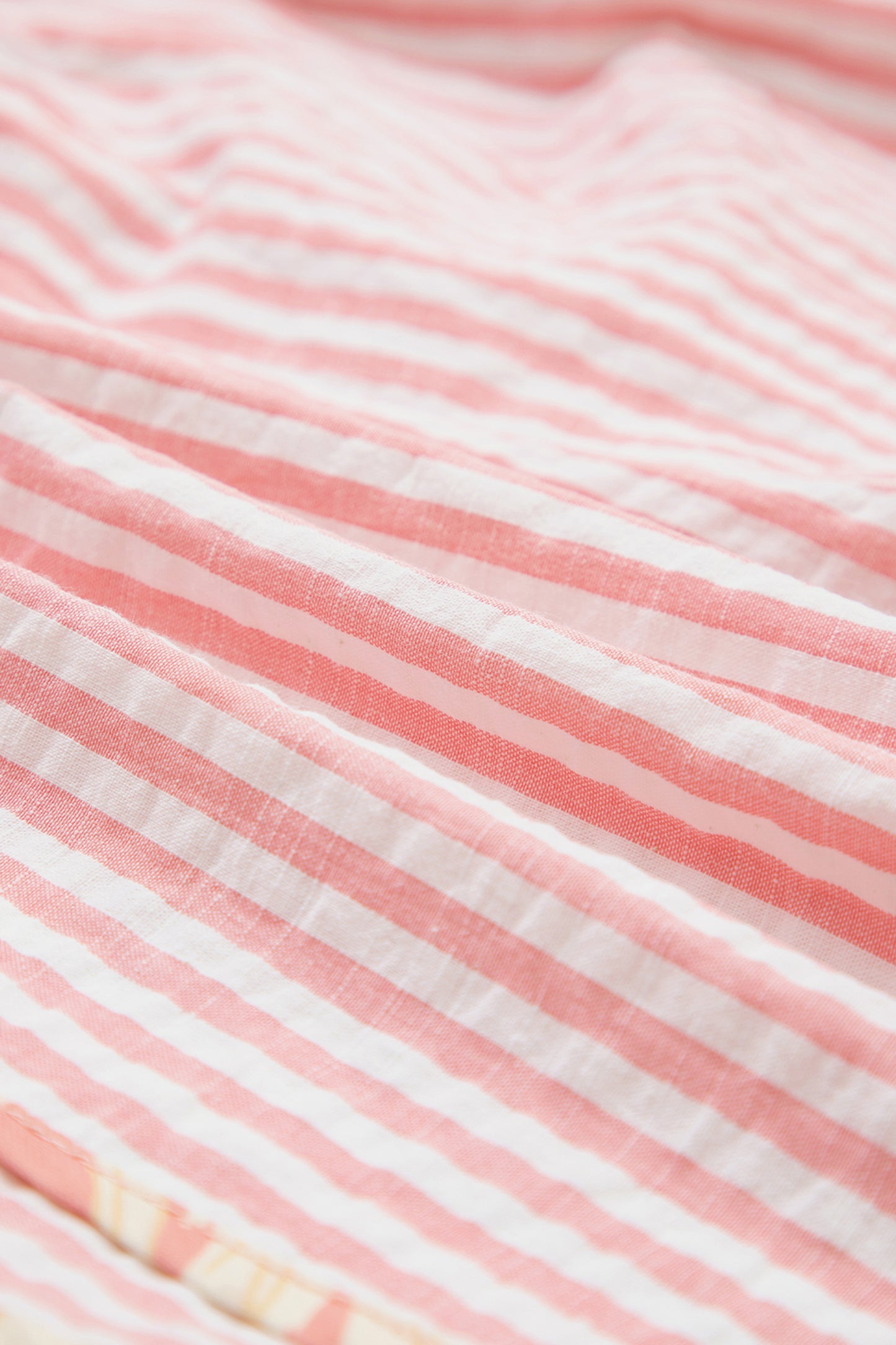 Light Pink Floral Trim Ribbon Knot Striped Casual Shorts-Bottoms/Casual Shorts-[Adult]-[Female]-2022 Online Blue Zone Planet
