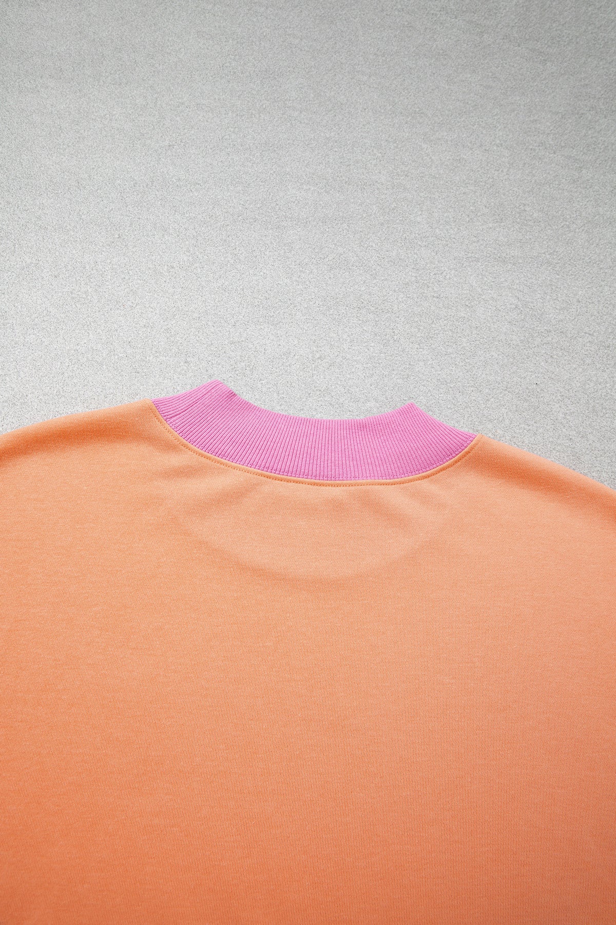 Pink Color Block Contrast Trim Plus Size Sweatshirt-Plus Size/Plus Size Sweatshirts & Hoodies-[Adult]-[Female]-2022 Online Blue Zone Planet