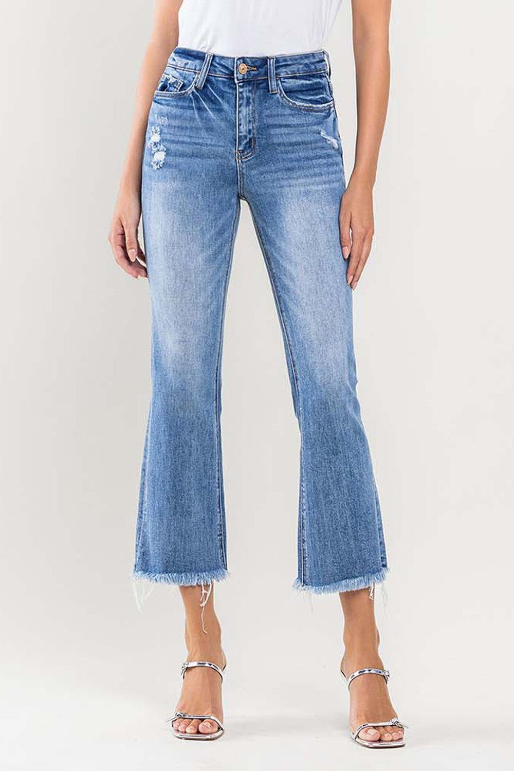 Vervet by Flying Monkey Full Size High Rise Cropped Flare Jeans-TOPS / DRESSES-[Adult]-[Female]-Medium-24-2022 Online Blue Zone Planet