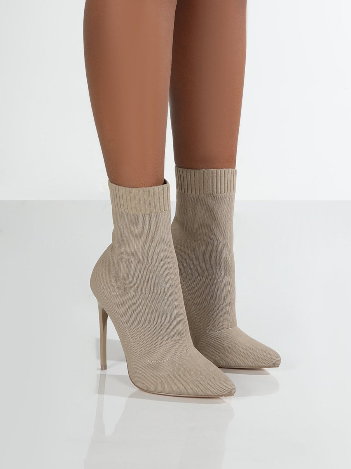 Blue Zone Planet | Mesh Point Toe Stiletto Boots-SHOES-[Adult]-[Female]-Beige-36(US5)-2022 Online Blue Zone Planet