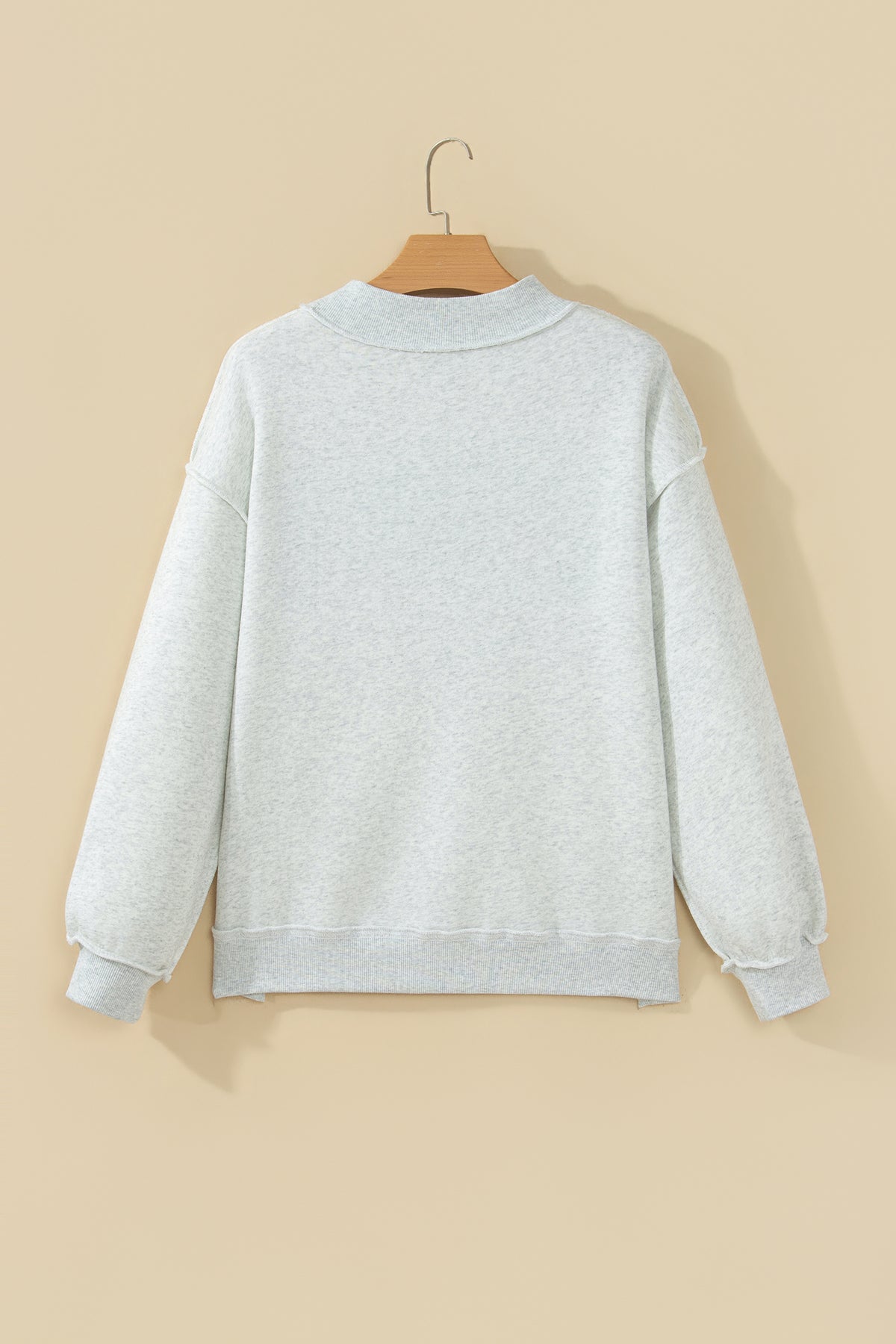 Light Grey TEQUILA/HUNGOVER Reversible Print Mock Neck Oversized Sweatshirt