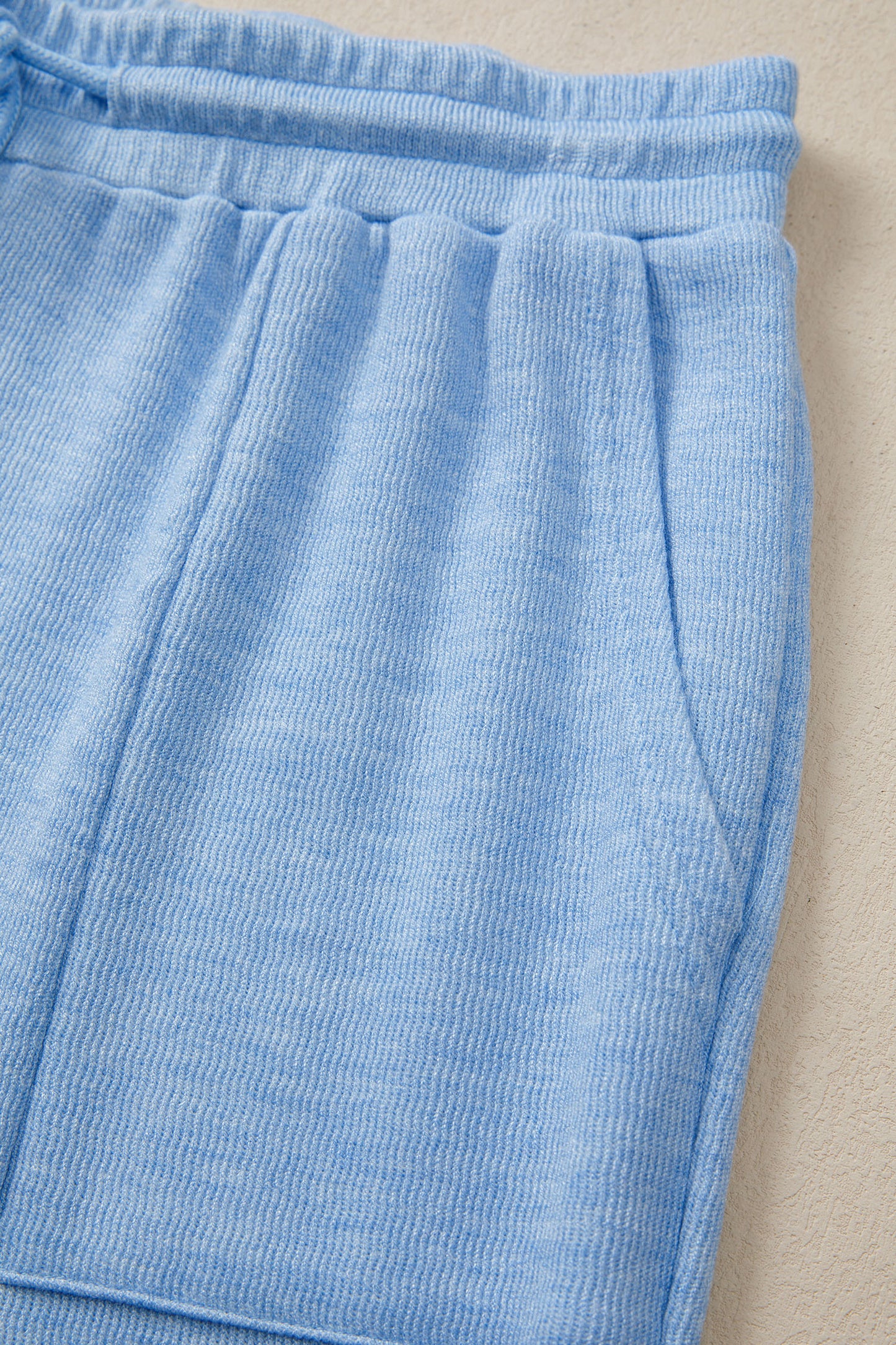 Beau Blue Cap Sleeve Matching Top and Jogger Pants Set-Two Piece Sets/Pant Sets-[Adult]-[Female]-2022 Online Blue Zone Planet