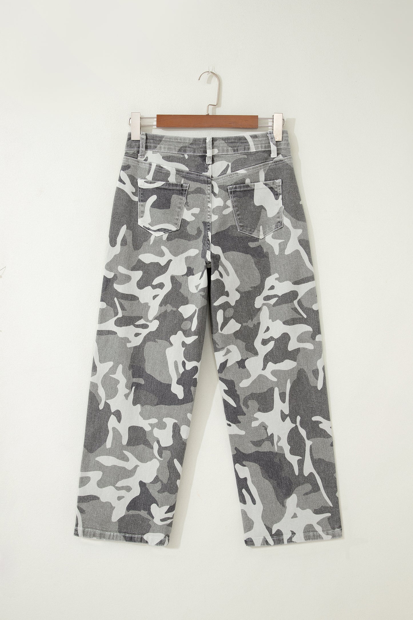 Green Camo Pattern Cotton Denim Shift Jeans-Bottoms/Jeans-[Adult]-[Female]-2022 Online Blue Zone Planet
