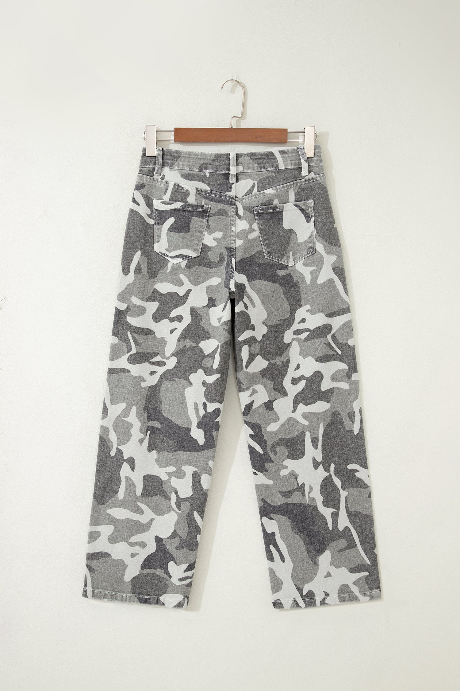Green Camo Pattern Cotton Denim Shift Jeans-Bottoms/Jeans-[Adult]-[Female]-2022 Online Blue Zone Planet