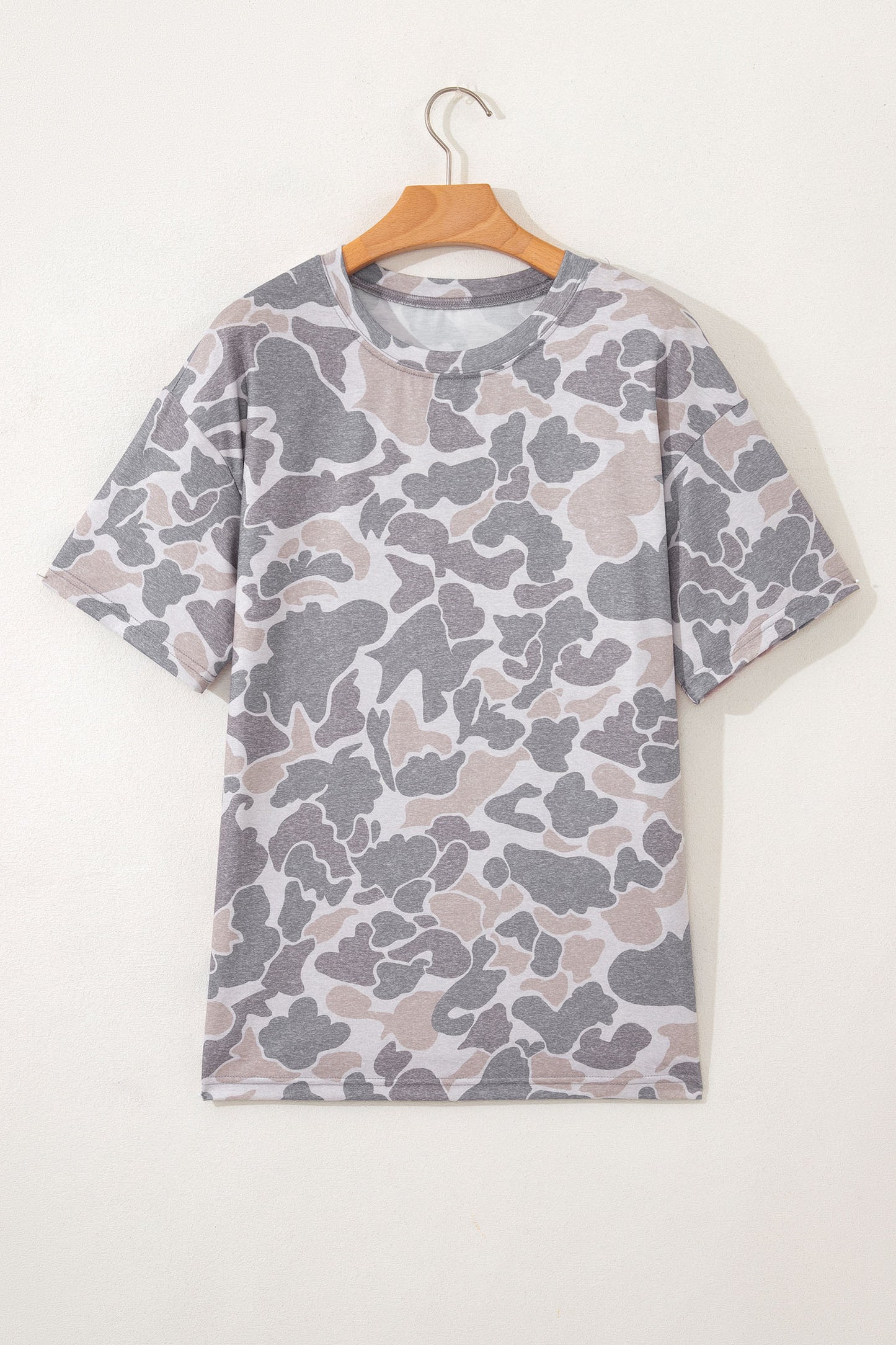 Multicolour Retro Camouflage Print Womens Casual T Shirt-Tops/Tops & Tees-[Adult]-[Female]-2022 Online Blue Zone Planet